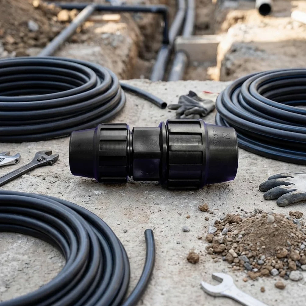 Suinga Pack 4 Manguito Reducido Polietileno 90 a 75 mm Aenor | Enlace reducido 90 a 75 mm para Tuberia Agricola y Tuberia Alimentaria, negro