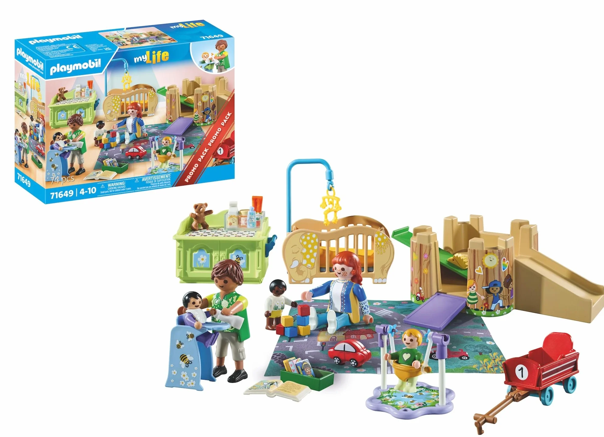 PLAYMOBIL MyLife Promo Pack 71649 Set Primera Infancia, 5 Figuras, Torre de Juegos, Tobogán, Accesorios, Juguetes para niños y niñas a Partir de 4 años