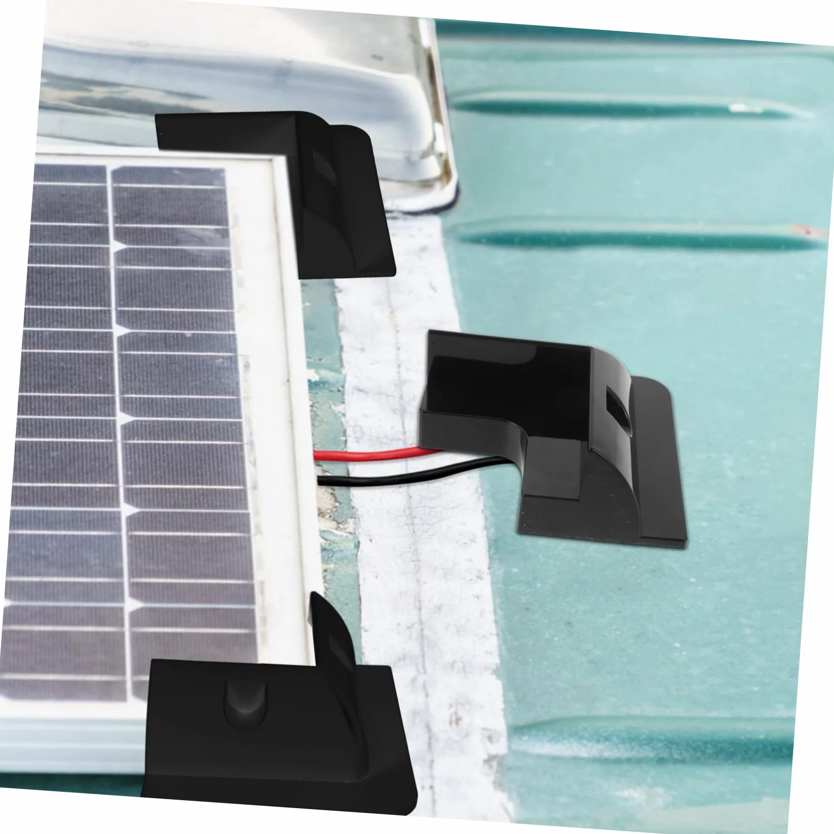 Soporte de Panel Solar para Autocaravana 4 Piezas Abs Negro | Montaje sin Perforación, para Panel Solar en Camper y Rv, Flujo de Aire Adecuado y Estructura Resistente