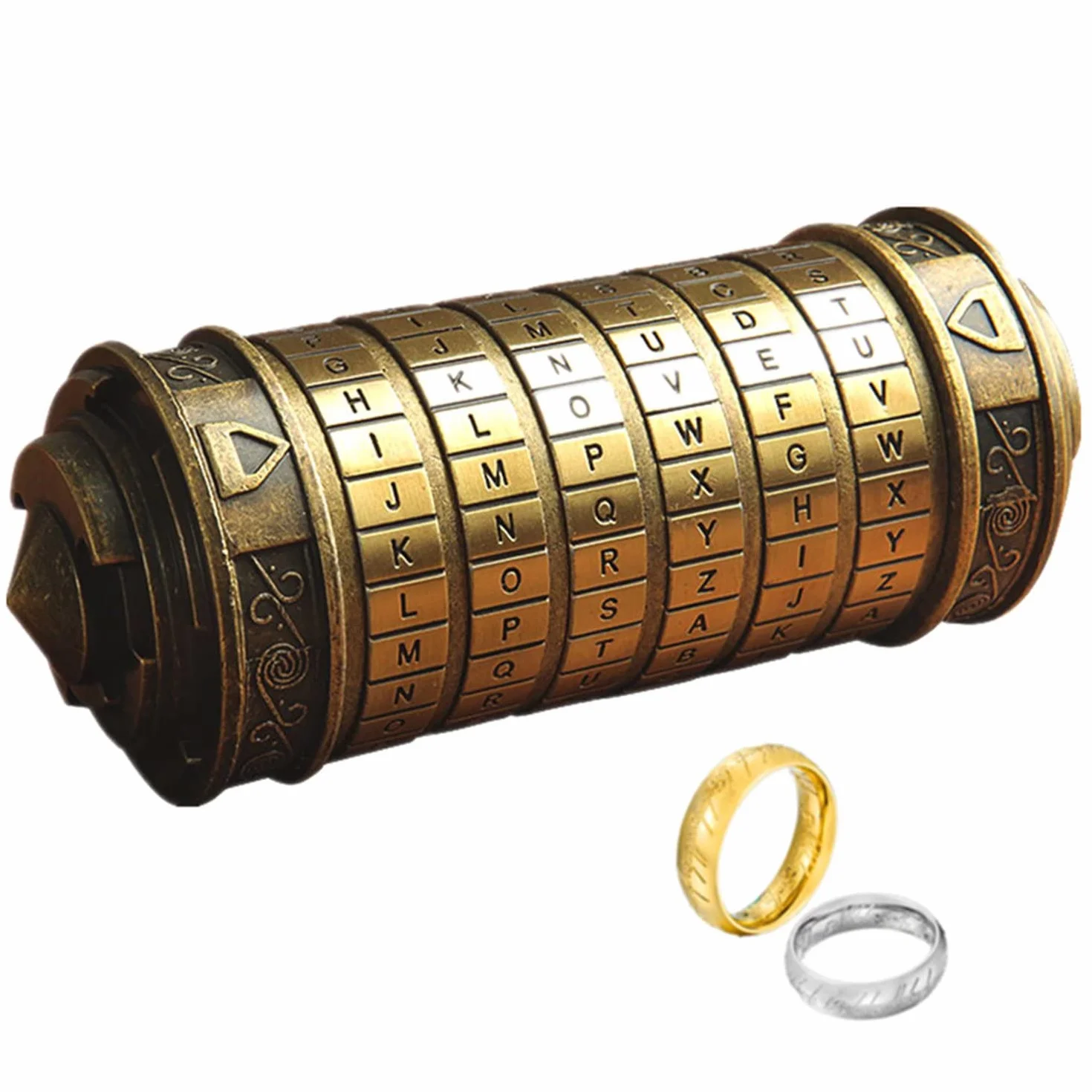 Cryptex Caja de Rompecabezas Da Vinci Código Mini Cerradura con Compartimentos Ocultos
