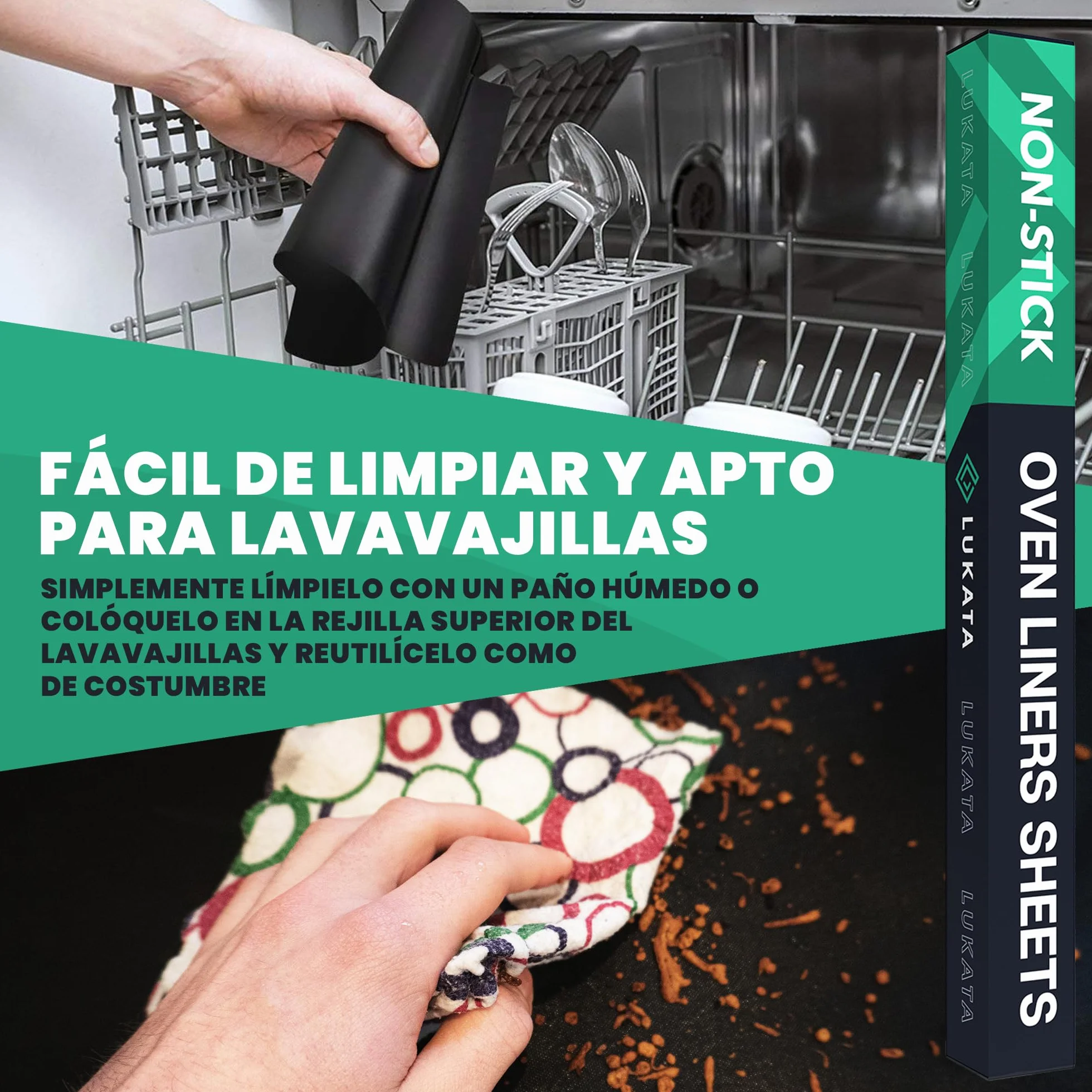 Protectores de Horno antiadherentes Reutilizables 50x40 cm Paquete de 3