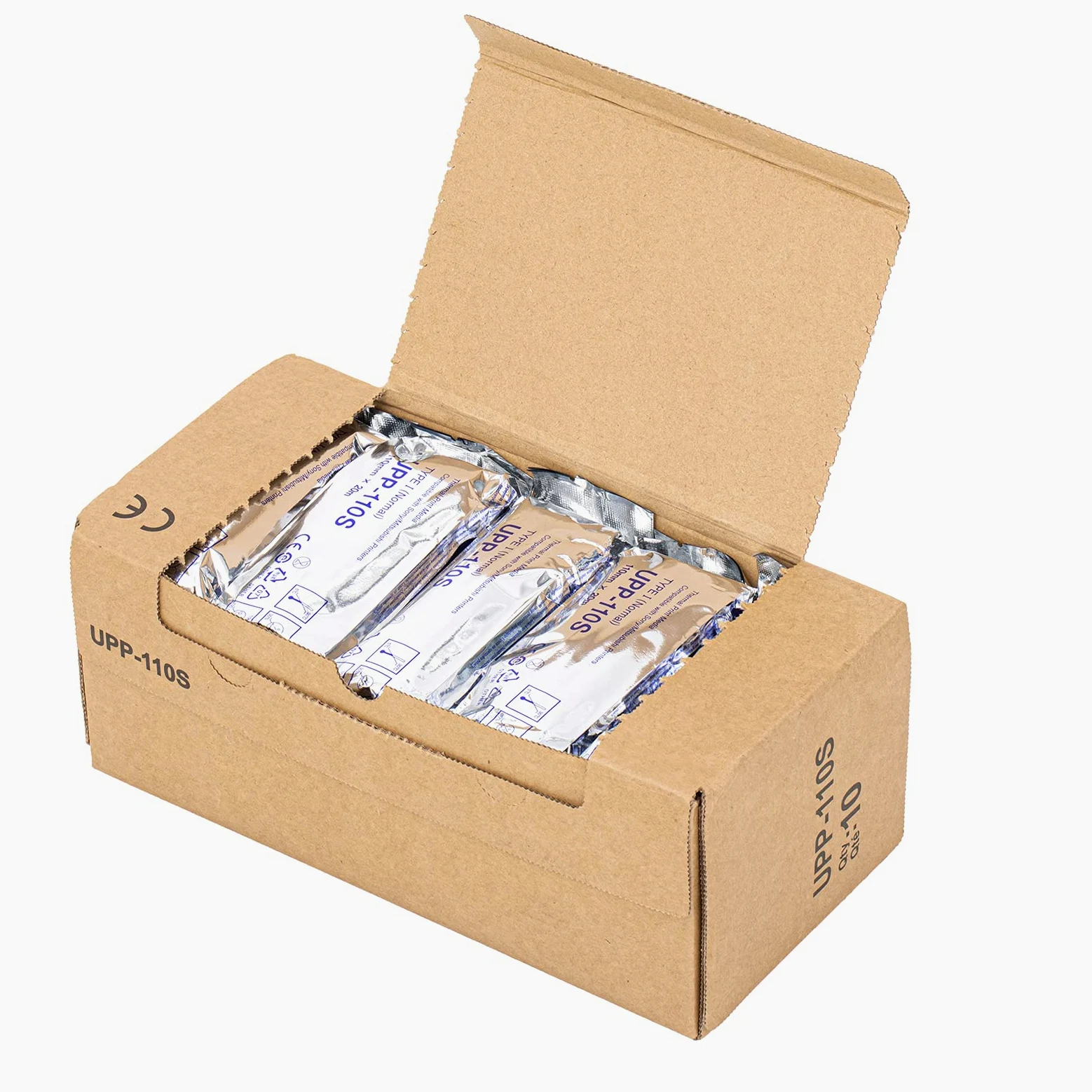 UPP-110S Sony - Papel ultrasonido compatible tipo I (nominal), medios de impresión térmica para impresora en blanco y negro (110 mm x 20 m), reemplazo para película de ultrasonido Sony (10 rollos)