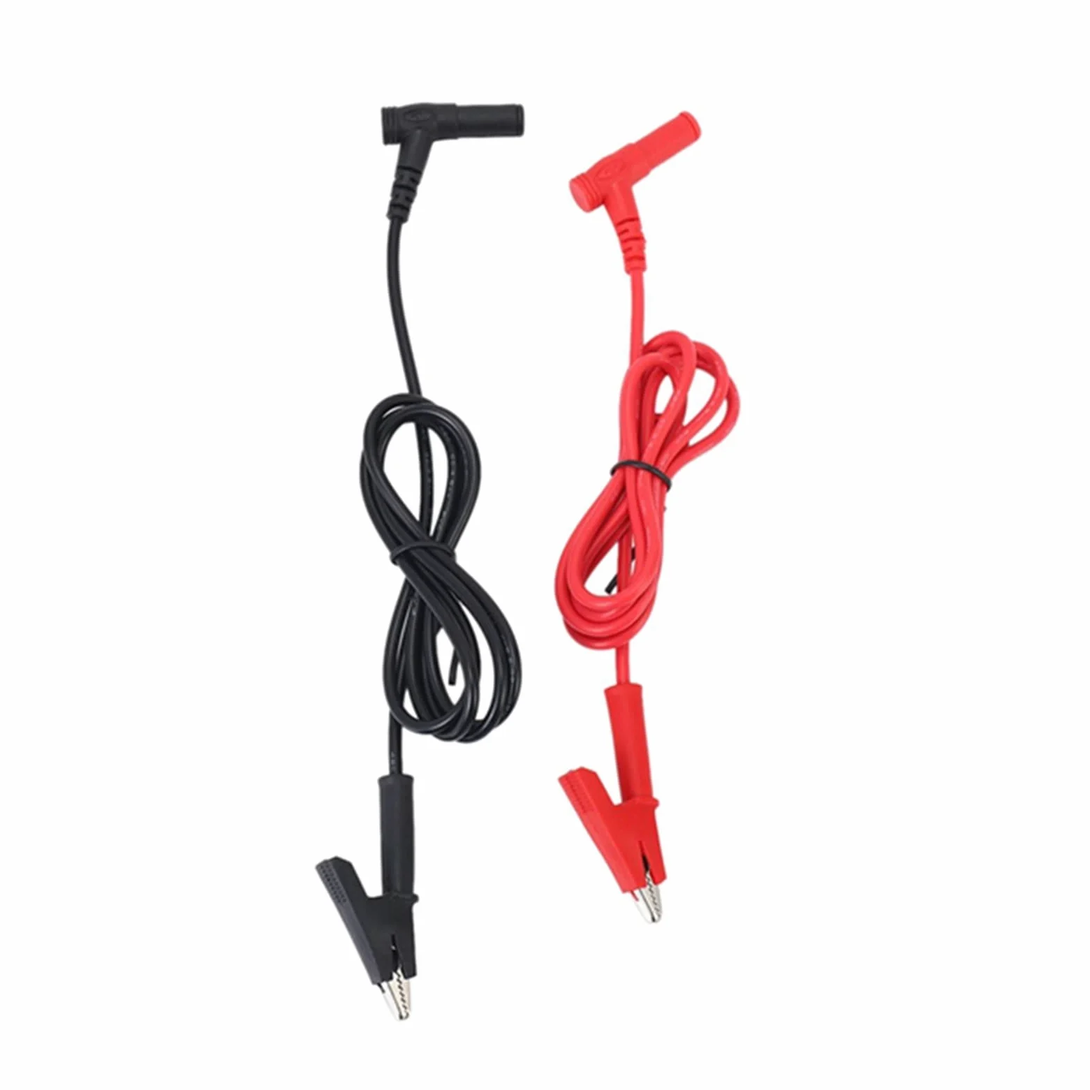 10PCS Conector Banana a Pinza de Cocodrilo Cable de Prueba Pinza de Cocodrilo Cable de Prueba de Laboratorio con Conector Banana Resistente 1M de Largo for Multímetro