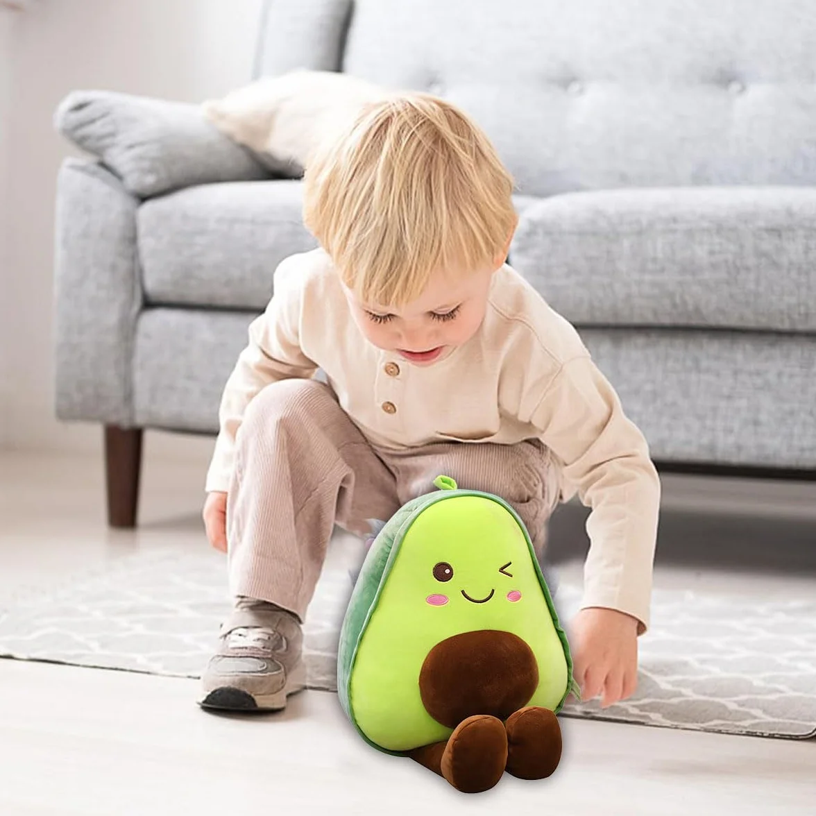 Muñeca Peluche Aguacate, Almohada Suave y Esponjoso, Cojín de Frutas, Regalo para Niños