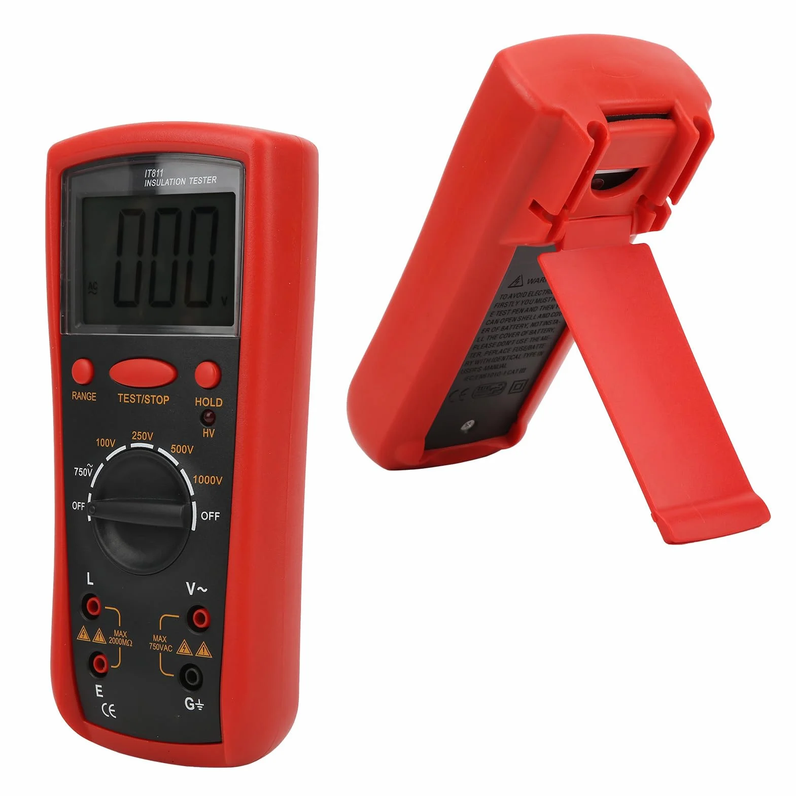 Tester de Resistencia de Aislamiento IT811, Medidor con Medidores de Pantalla LCD MEGOHM Herramientas Eléctricas Mediendo el Dispositivo de Medición
