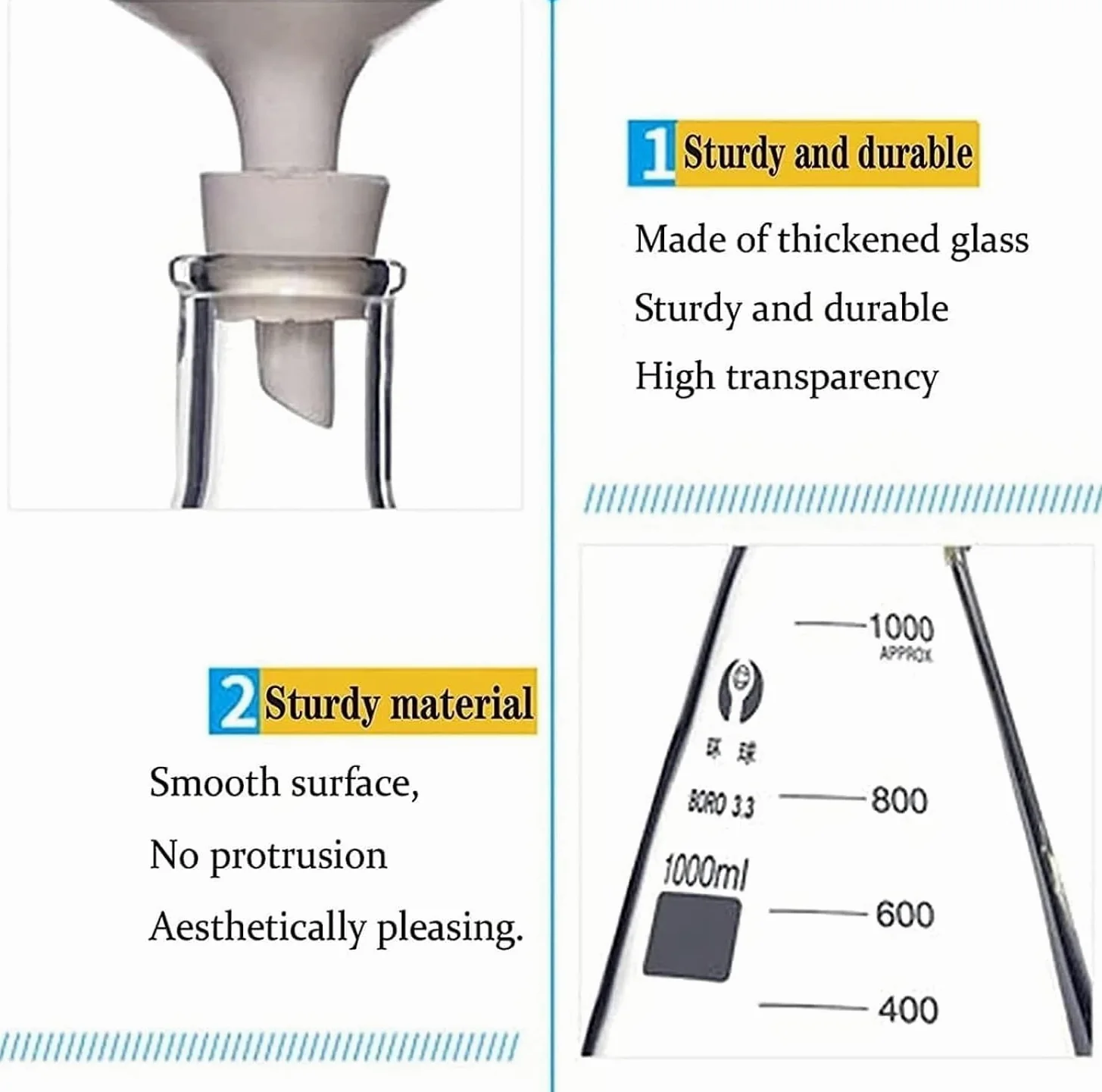 Aparato De Filtración Al Vacío Para Laboratorio, Kit De Filtro De Succión Al Vacío De Vidrio, Equipo De Destilación Al Vacío Con Bomba Manual Y Embudo, Duradero Y Resistente Al Calor 250/500/1000 Ml
