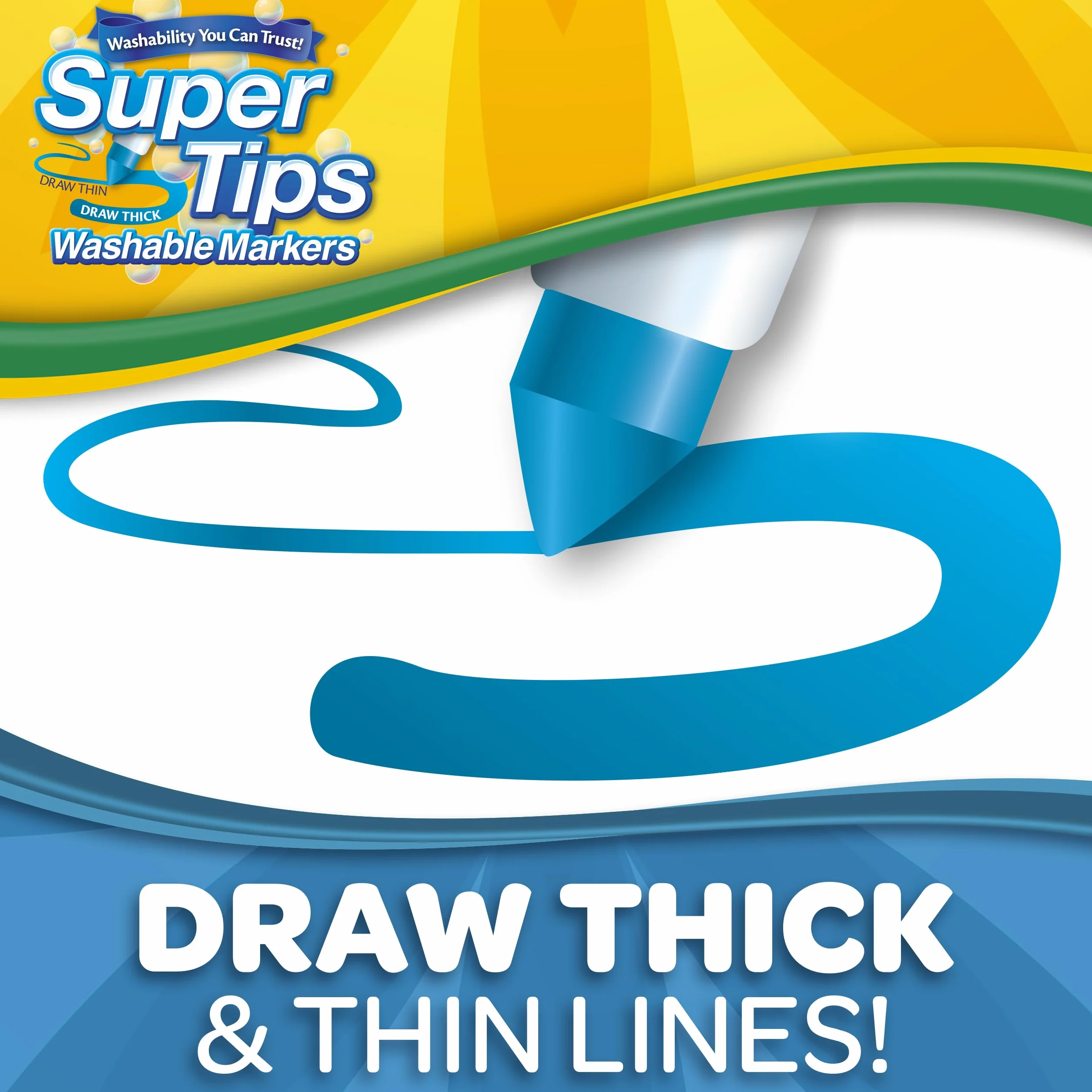 CRAYOLA Rotuladores Supertips Lavables, Set 50 Unidades, No Tóxico, Multicolor