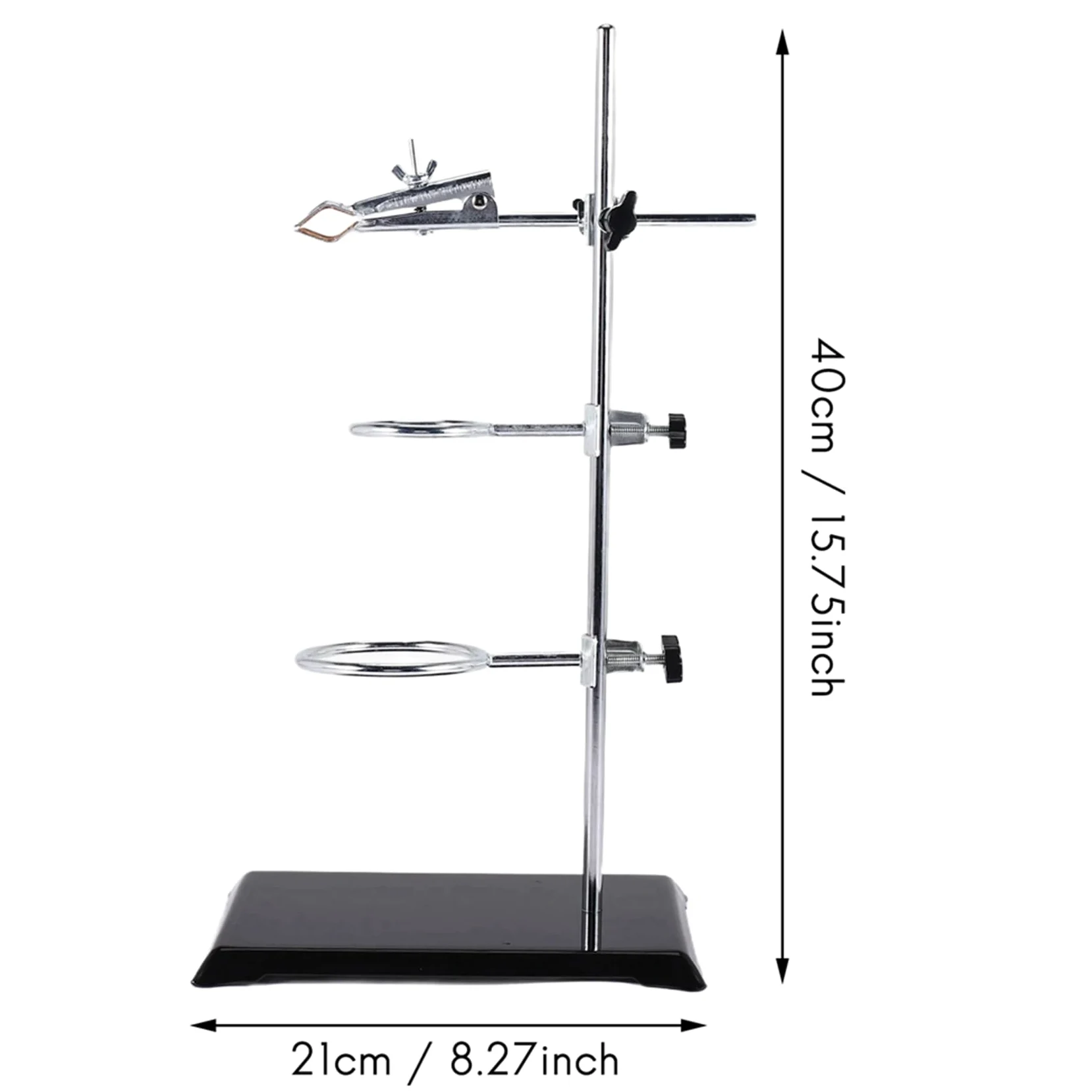 6X Soporte de Metal para Laboratorio, Abrazadera de Bureta Forrada de Corcho con 2 Anillos de Retorta (2 Pulgadas, 3 Pulgadas de DiáMetro)