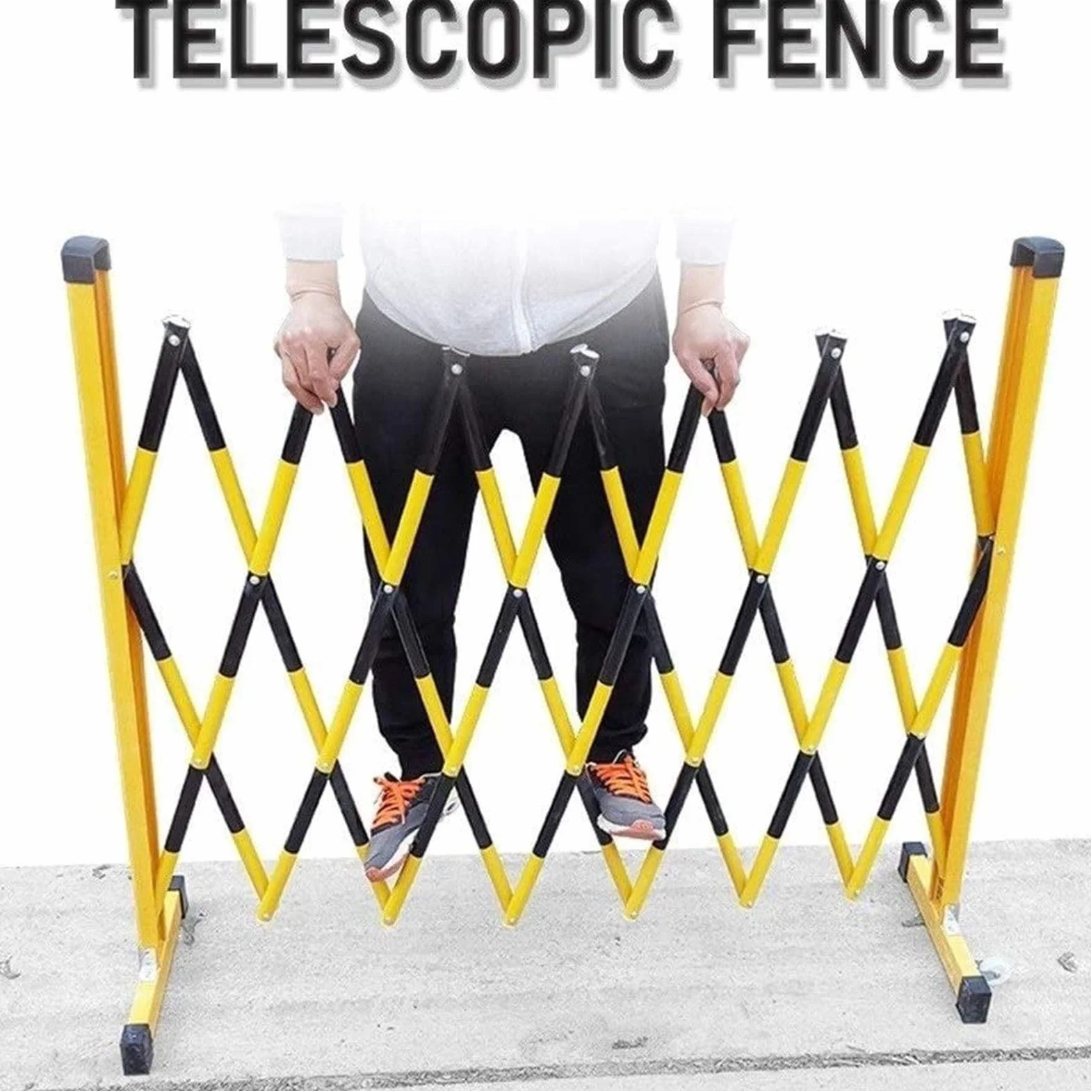 Valla De Tráfico, Barrera De Seguridad De Puerta Extensible, Valla De Barricada De Metal De Tráfico Retráctil Entrada Fácil De Mover For Zonas De Trabajo, Garajes, Muelle De Carga ( Size : 600cm )
