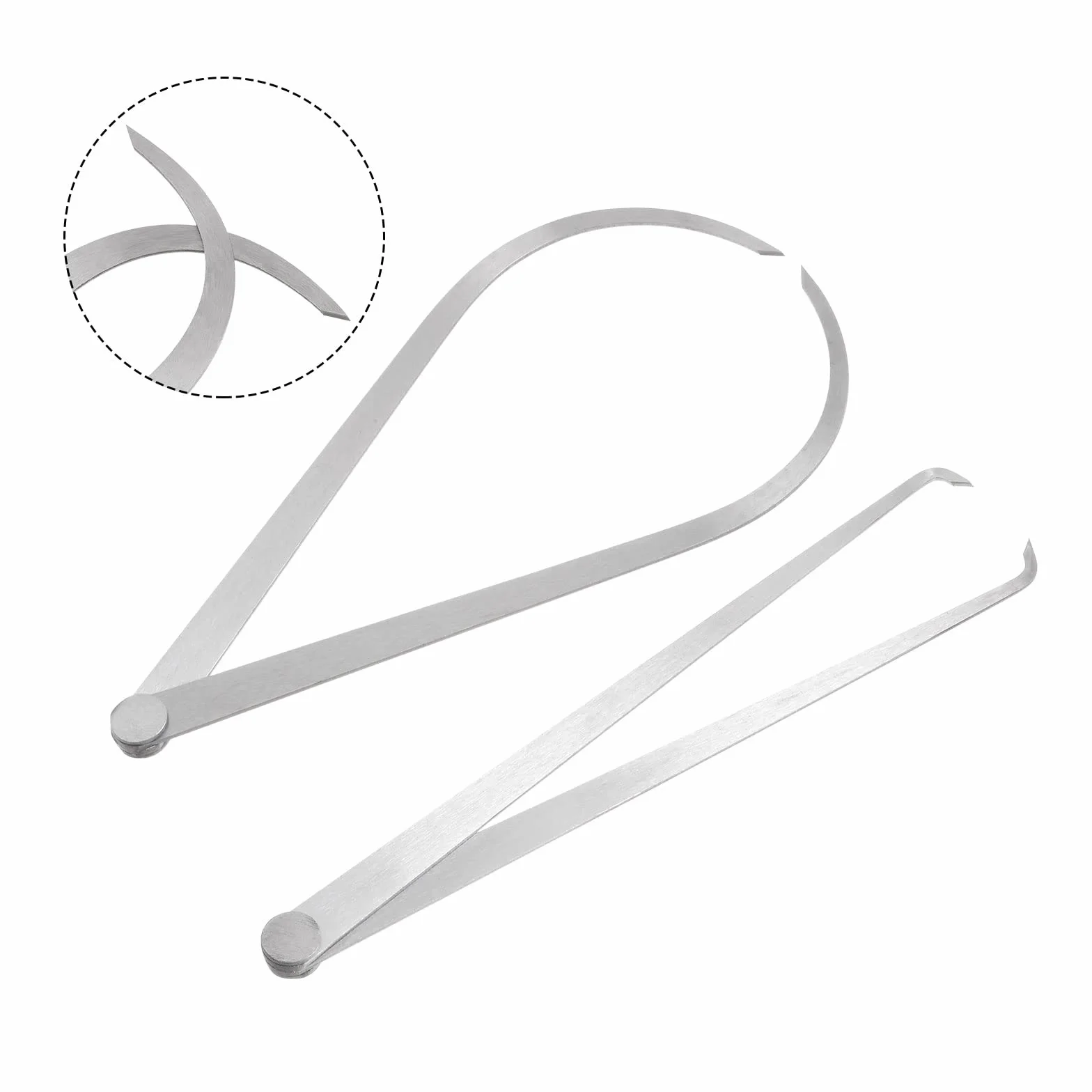 QUARKZMAN Calibrador Fijo Interior Exterior 250 mm 10" Acero Herramienta Medición
