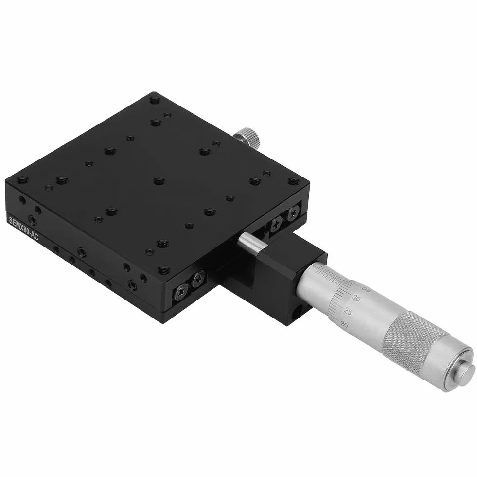 Keenso SEMX80-AC Micrómetro manual de precisión lineal etapa de traducción, Tabla de deslizamiento X Axis, 80x80mm