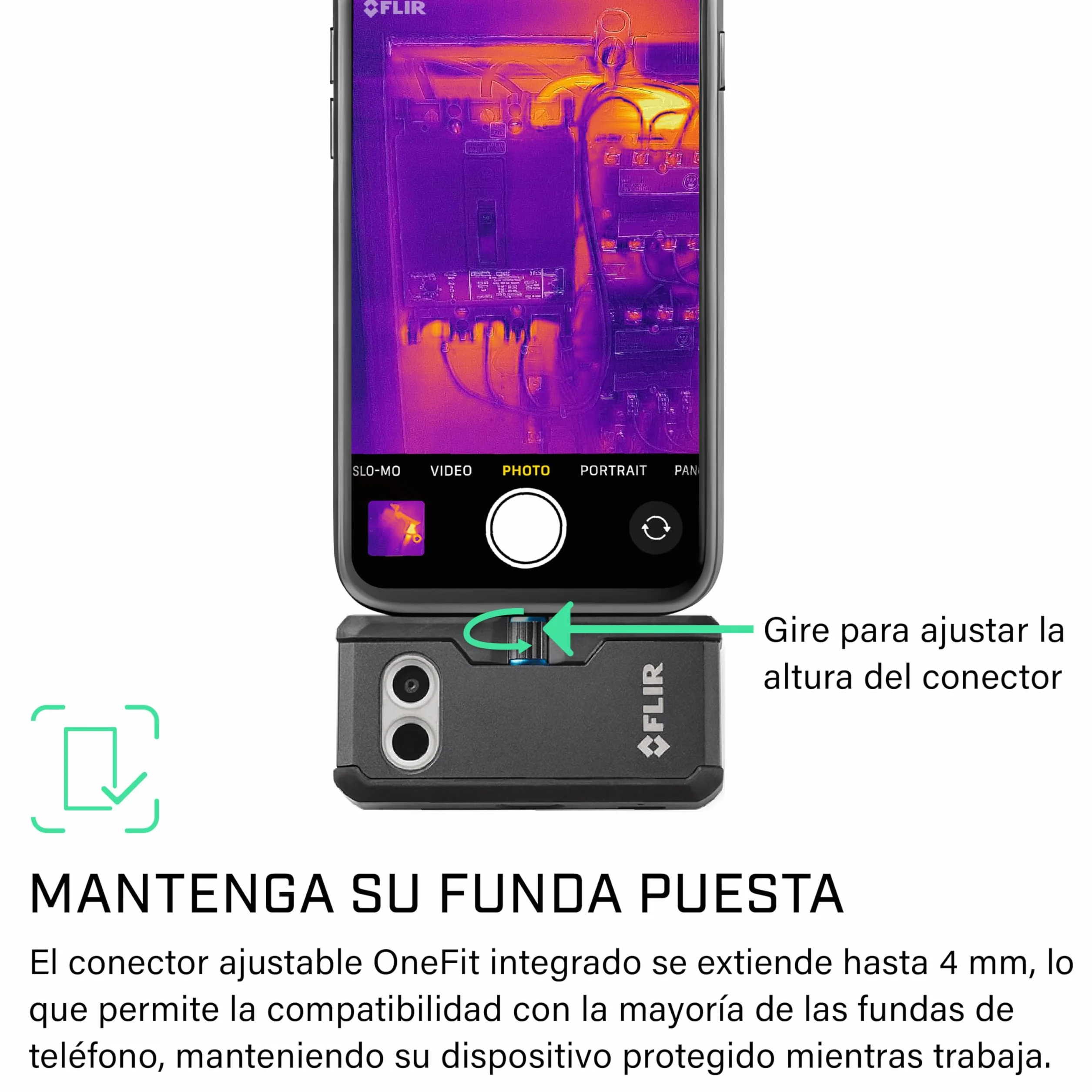 Flir One Pro - Cámara Termográfica Para Smartphones iOS (iPhone 15 Y Posteriores Con USB-C), Súper Resolución De 480X360 (IR Nativo De 160X120)