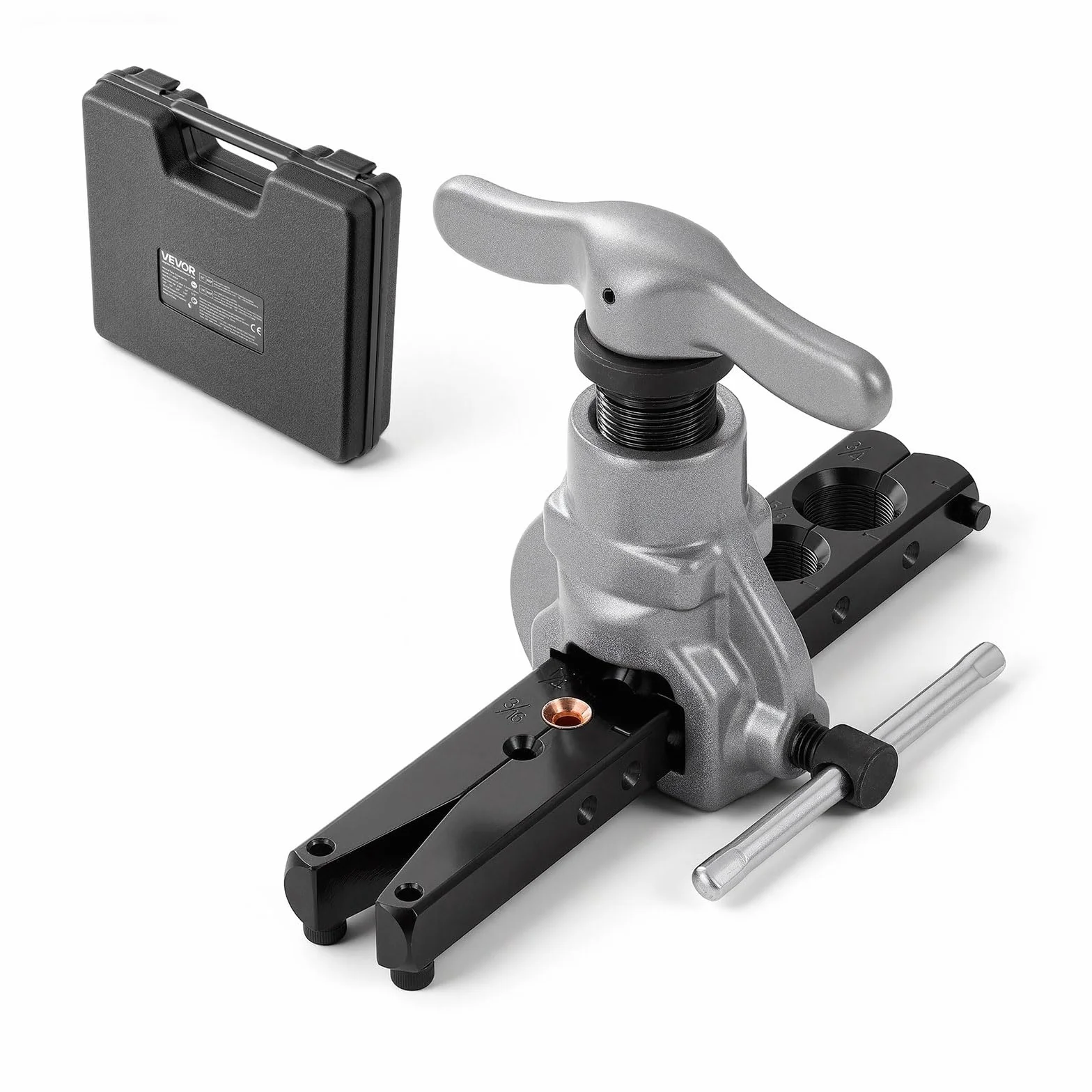 VEVOR Abocardador Tubo, Herramienta de Abocardado HVAC 4,76 a 19,05 mm, 45 Grados Cono Excéntrico, Kit para Tubos de Cobre y Aluminio sin Cortatubos para Reparación de Aire Acondicionado Refrigeración