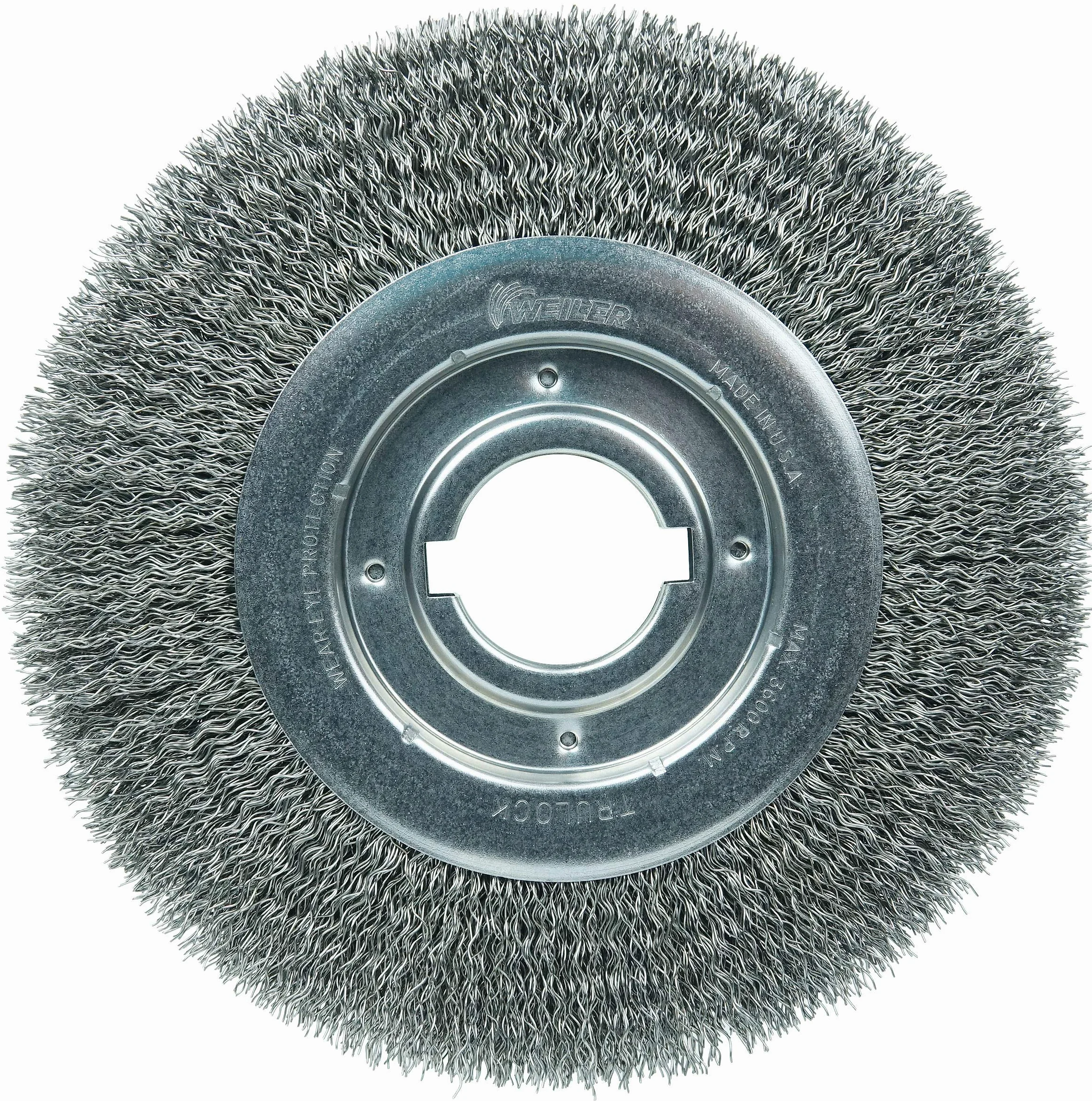 Weiler 6170 Rueda de alambre de rostro, 25,4 cm, tamaño mediano, llenado de acero de 0,50 cm, agujero para arbor de 5 cm