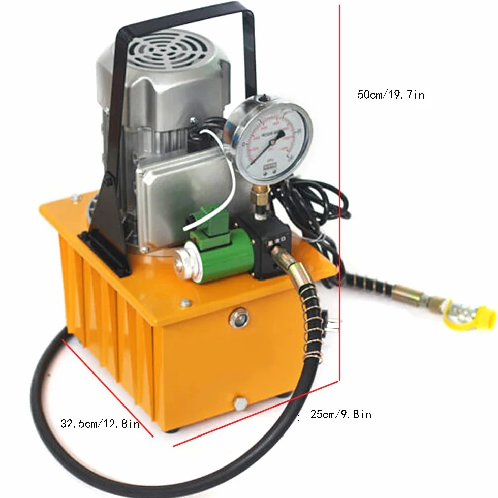 Bomba hidráulica eléctrica de 750 W, control de pedal, 1400 rpm, bomba electrohidráulica de acción única 2-70 Mpa, unidad hidráulica de 1,54 Gal para doblar/enderezar/montar, enchufe de la
