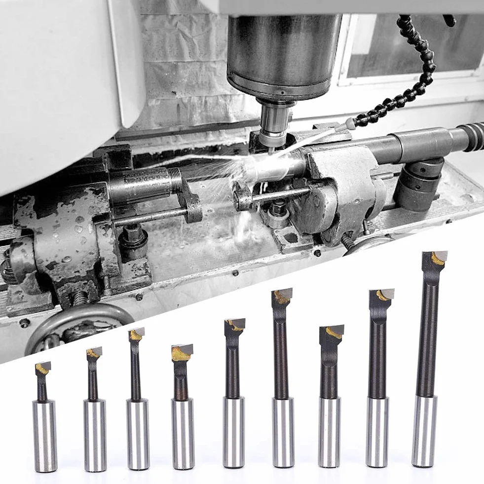 Juego de 9 barras de mandrinar de 12 mm de cabeza de acero de alta velocidad CNC herramienta de fresado de torno