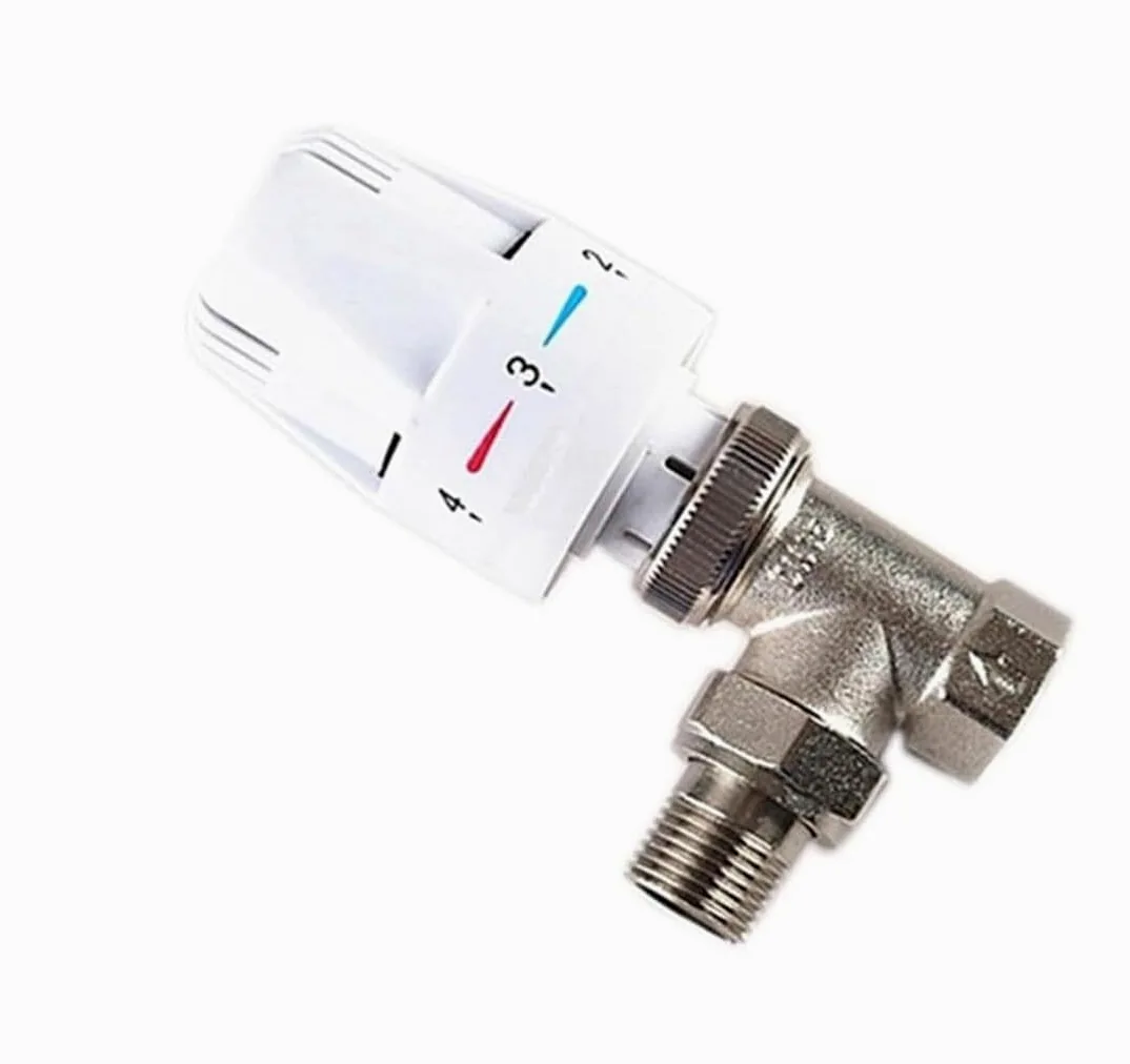 Válvula de control de temperatura automática de latón for radiadores - Tamaños de 1/2", 3/4", 1" - Ideal for sistemas de calefacción por suelo radiante(1/2Inch)