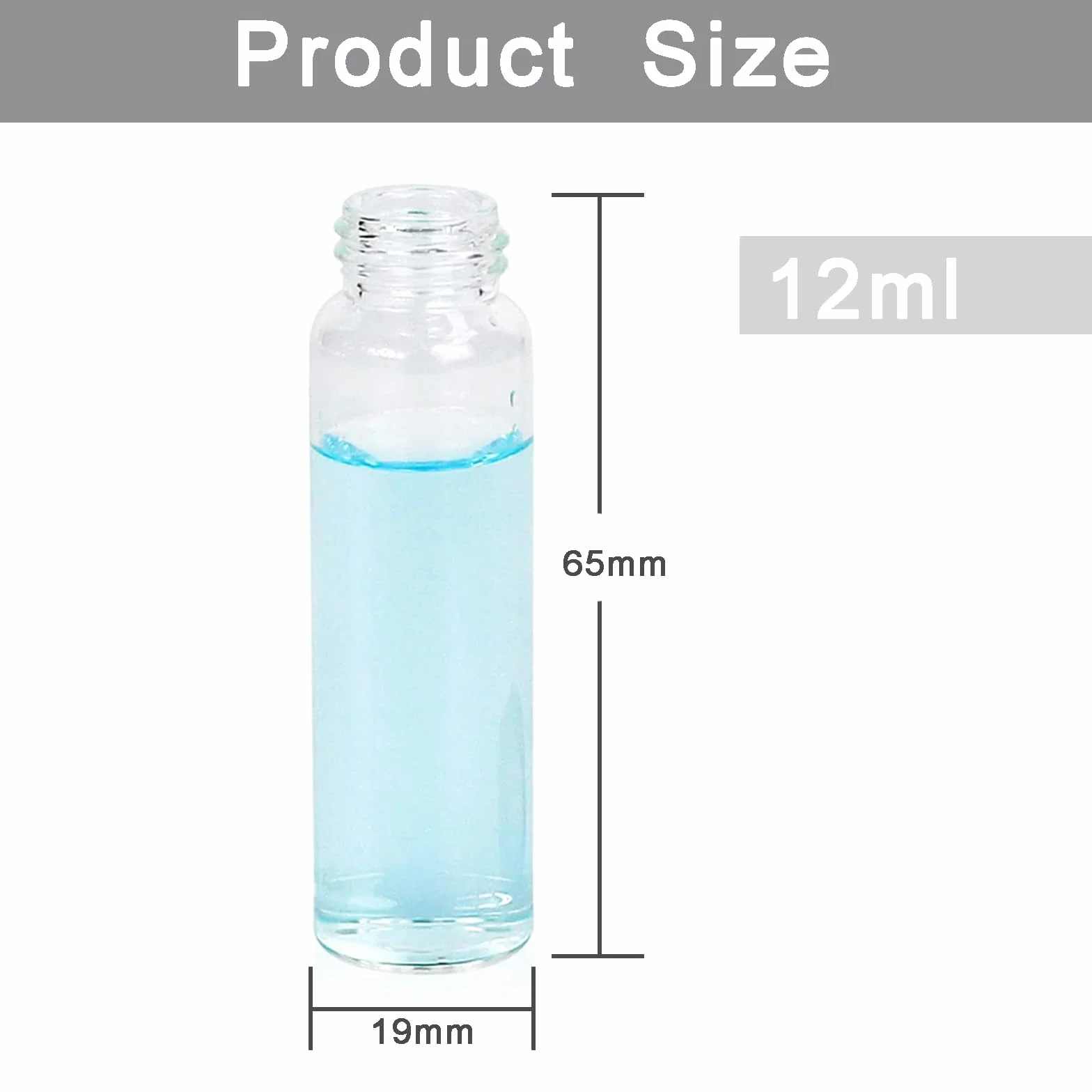 ALWSCI 12mL Botellas de Muestras de Vidrio con Tapón de Rosca PE Liner 19x65mm Viales de Laboratorio