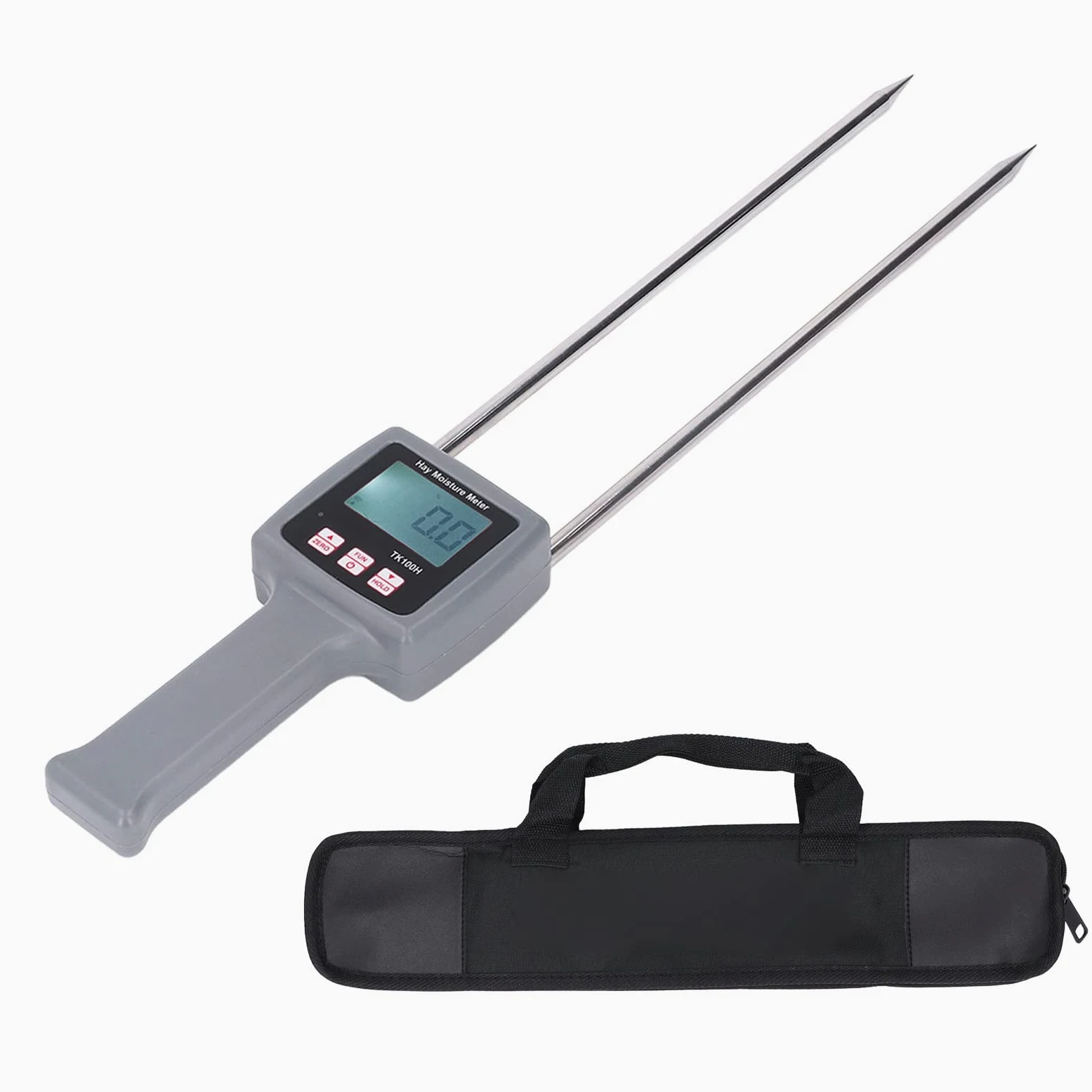 Medidor de Humedad Multifuncional con Pantalla Digital para Medición de Fibra y Heno Peso Ligero ABS 1 Unidad