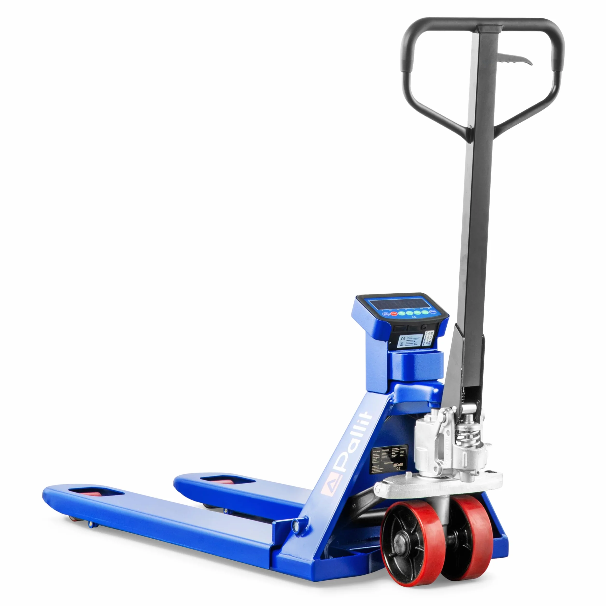 Carretilla elevadora con báscula | 0,5 kg Pasos | 2 t / 2500 kg Capacidad de Carga | 1150 mm | Ruedas de PU
