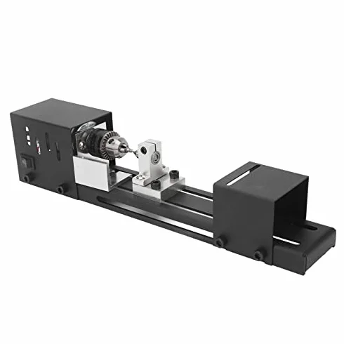 Fockety Mini Torno de Madera, Torno de Madera Ajustable de 7 Velocidades, Herramienta de Torno de Metal de 8000RPM para Cuentas, Joyería, Artesanías, para Hoja de Sierra de 50mm/1.97in