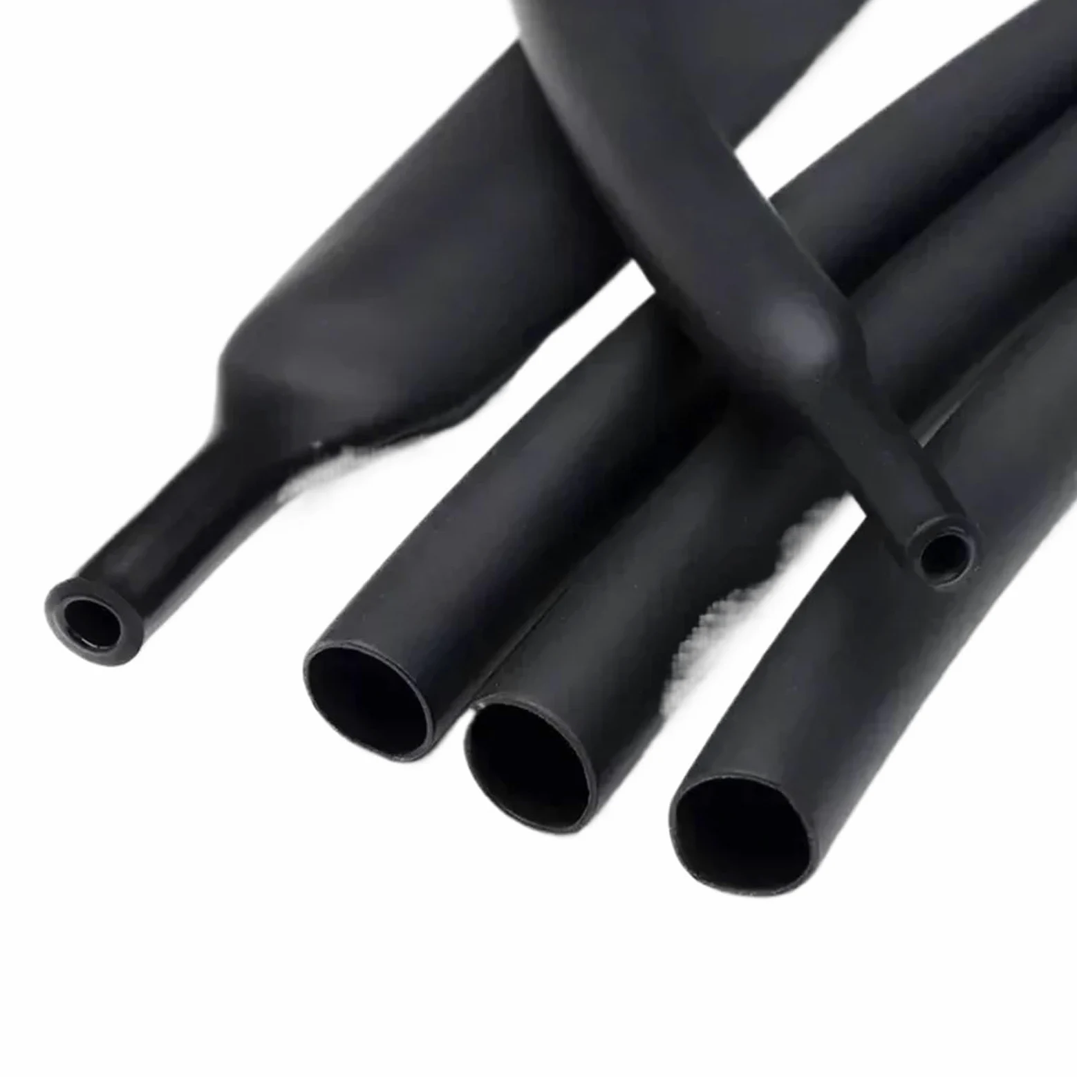 Tubo termorretráctil de poliolefina negro con pegamento, 100 metros/10 m, 3:1, con relación de contracción variada, adhesivo for cable.(Black,15.4mm,10m)