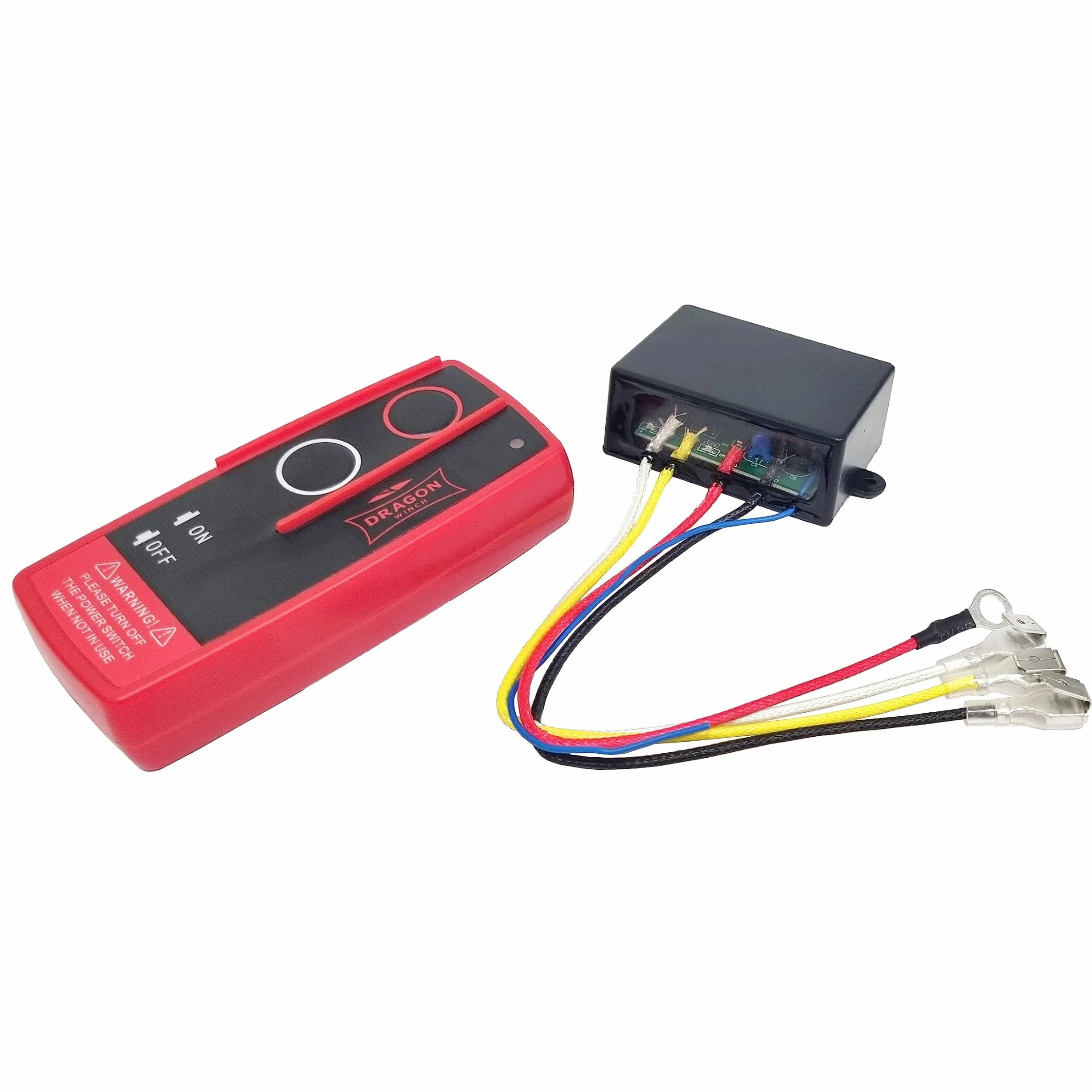 Dragon Winch Cabrestante eléctrico 12V 3000 lbs / 1360 kg, serie Maverick con Cuerda de acero 10m para arados, quads, ATV, UTV | incluido control remoto inalámbrico + accesorios para Cabestrante