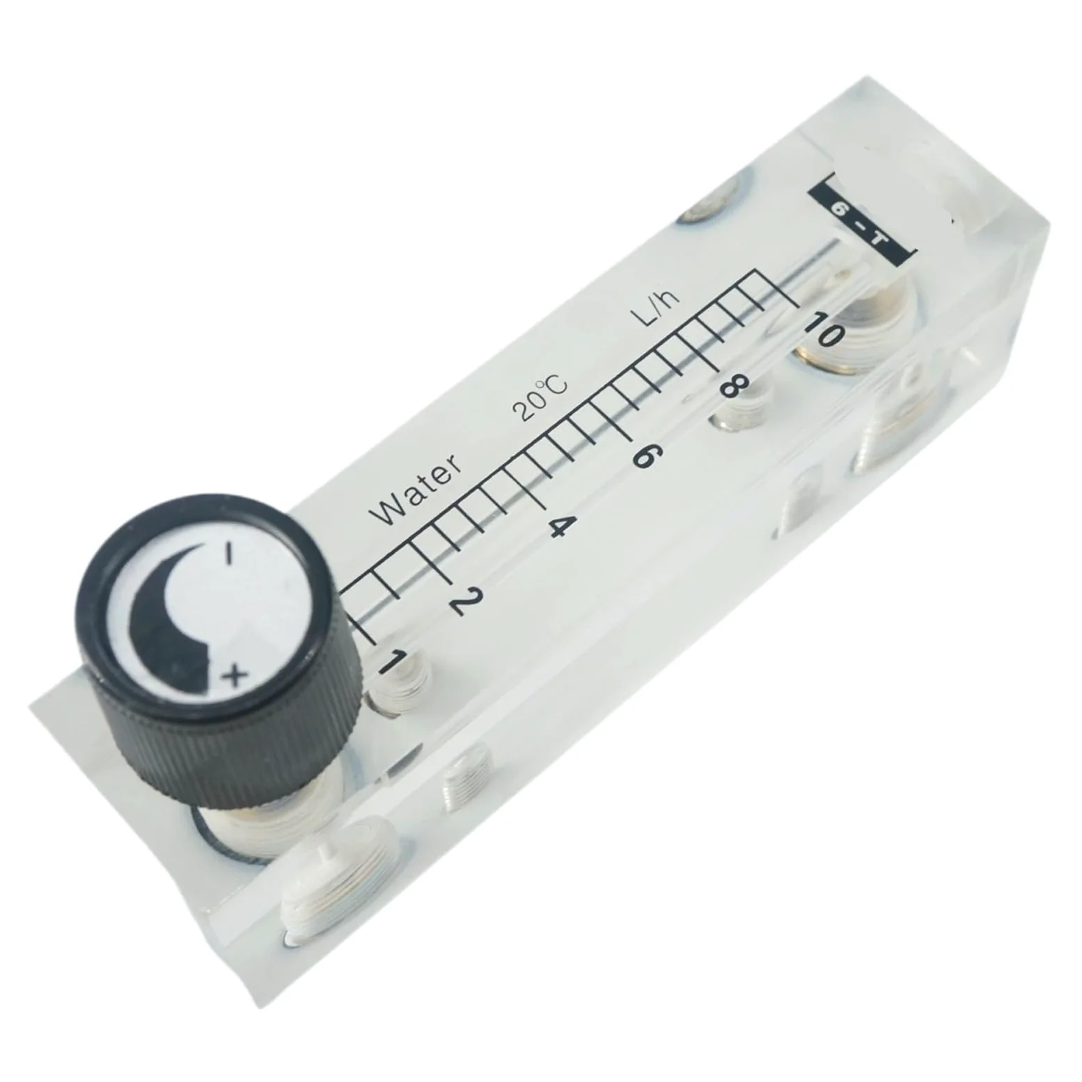 Rotámetro de caudalímetro líquido de agua con Panel acrílico de LZM-6T de 1-10L/h con válvula de Control, tubo OD de 8mm