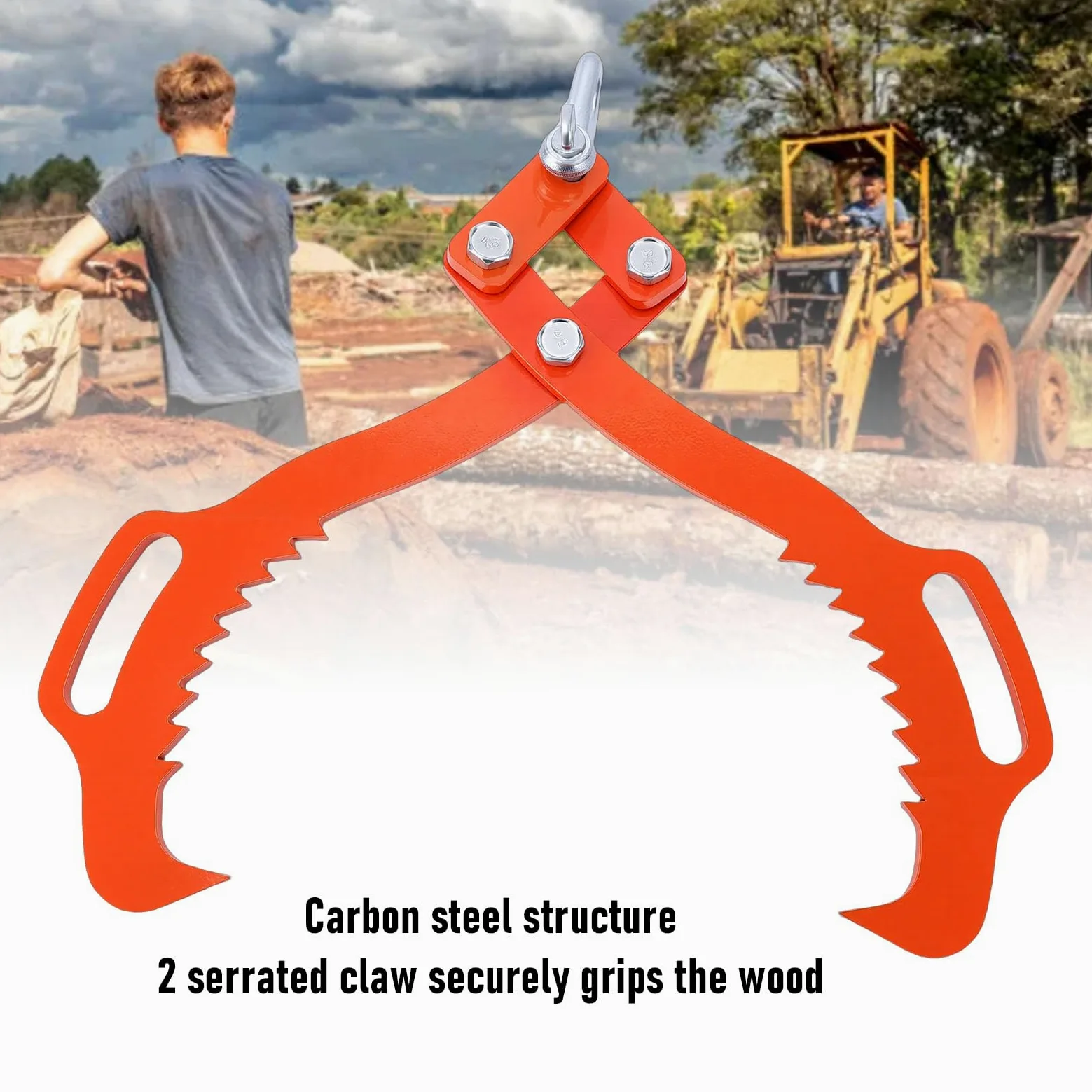Pinzas de Elevación de Troncos de 21 Pulgadas Diseño de Garfio de Alta Resistencia para Transporte Eficiente de Madera en Aplicaciones Forestales Construcción de Acero Al Carbono