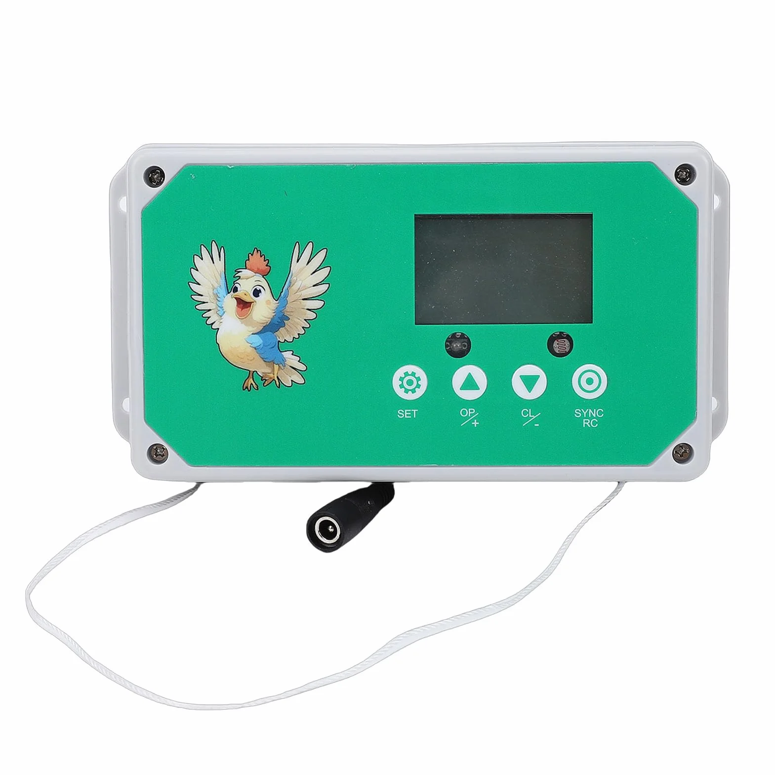 HEEPDD Abridor Automático de Puerta para Gallinero, de Aluminio Resistente a la Intemperie, con Control Remoto, Eléctrico, con Temporizador y Pantalla LED HD para (Enchufe de la UE 100-240V)