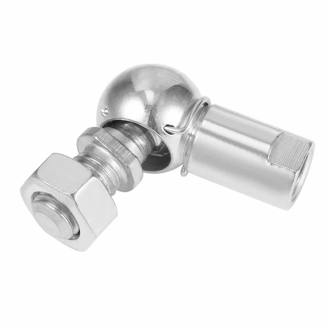 sourcing map CS10 Varilla Extremo Bola Rodamiento con Vástago M6x1.0 Hembra Macho Autolubricante Carbono Acero Bola Enchufe 2Uds