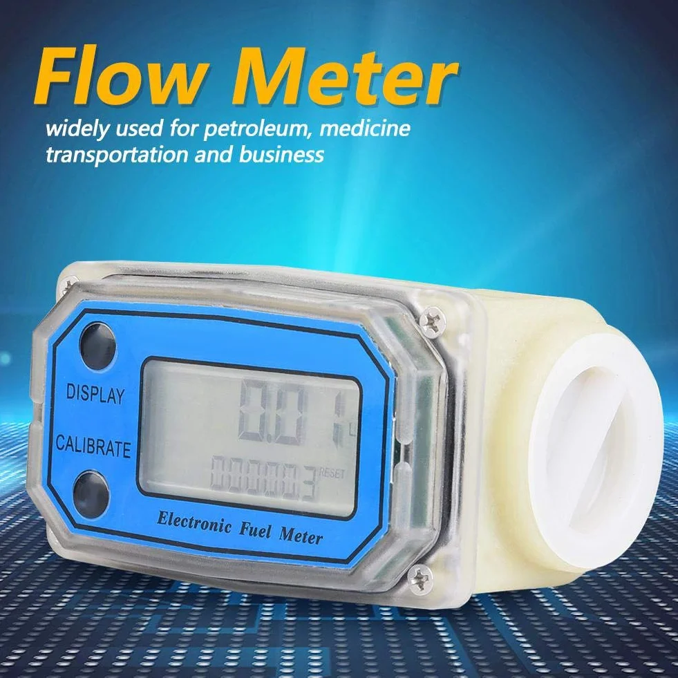Medidor de flujo de turbina digital 1" NPT 15-120 l/min medidor de agua combustible aceite