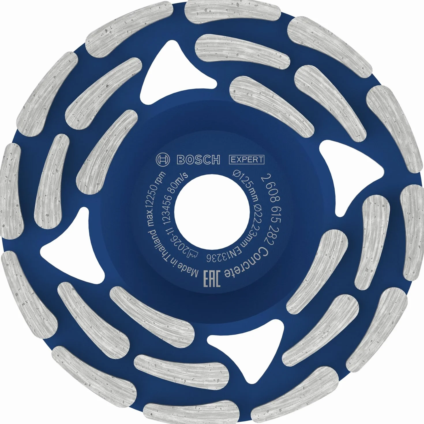 Bosch 1x Muela de desbaste de diamante EXPERT Concrete para amoladoras de hormigón, diámetro interior de 19-22,23 mm (para Hormigón, Ø 125 mm, Professional Accesorios Amoladora de hormigón)