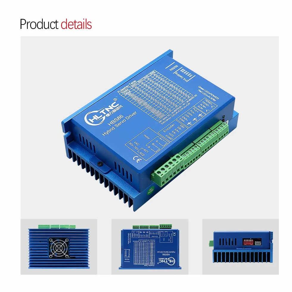 8.5N Set 3 Kit CNC NEMA34 Motor con circuito cerrado 86HSE 6A Hybrid Nema 34 HBS86H & 400W DC Fuente de alimentación + 4 ejes MACH3 tarjeta controladora USB