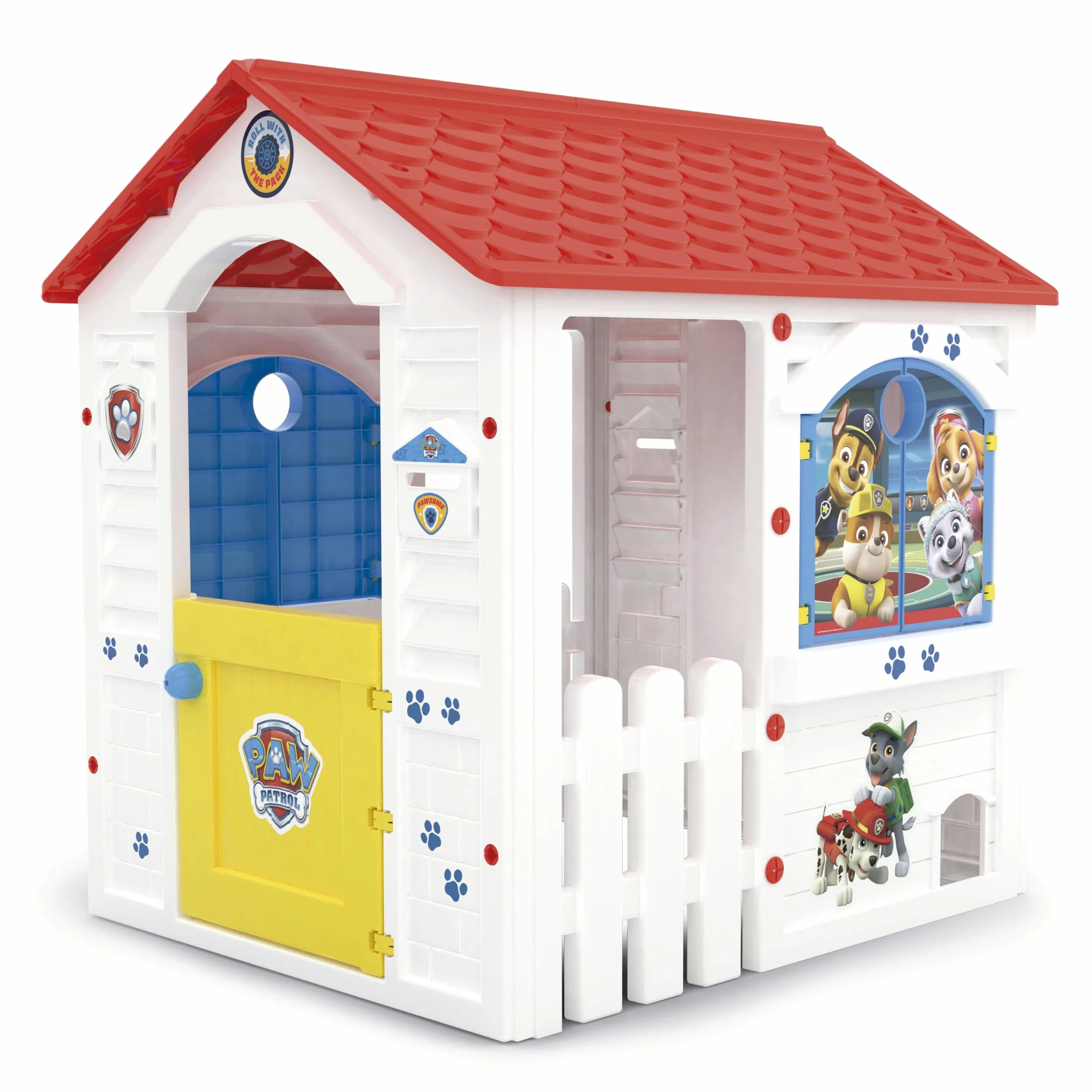 Chicos Patrulla Canina Casita Infantil Plástico Resistente Interior Exterior Blanco Rojo