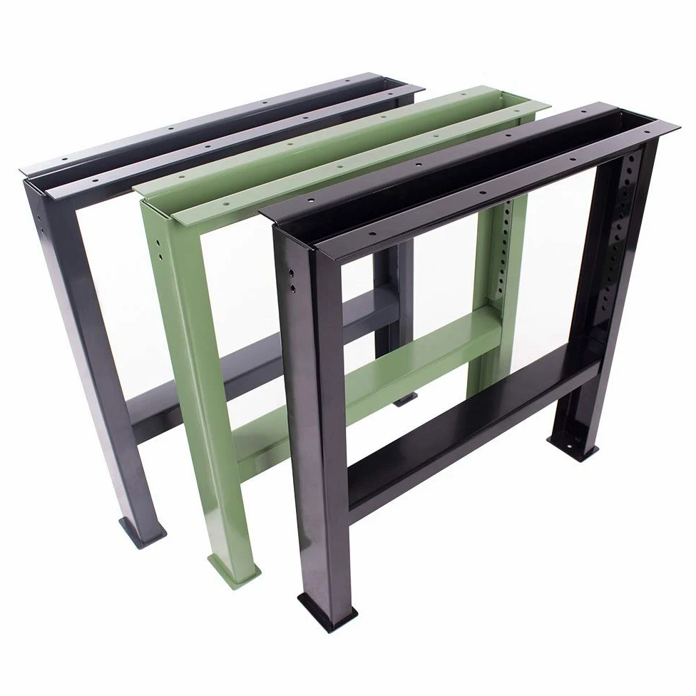 Estructura de banco de trabajo de acero WBG650 7001000 de altura regulable mesa de trabajo taller base de banco de trabajo soporte de metal pie de acero (1 unidad) color gris antracita brillante
