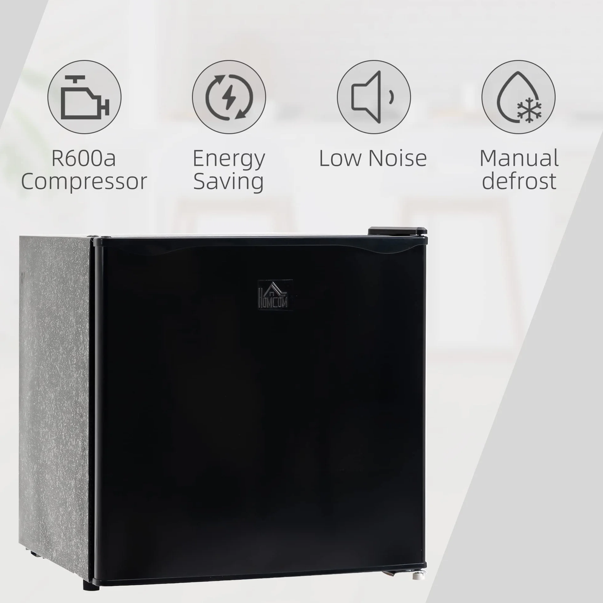 HOMCOM Minicongelador 35 L 161 W Congelador Cajón Eléctrico Independiente Control Temperatura 5 Etapas 47x44.2x48.8 cm