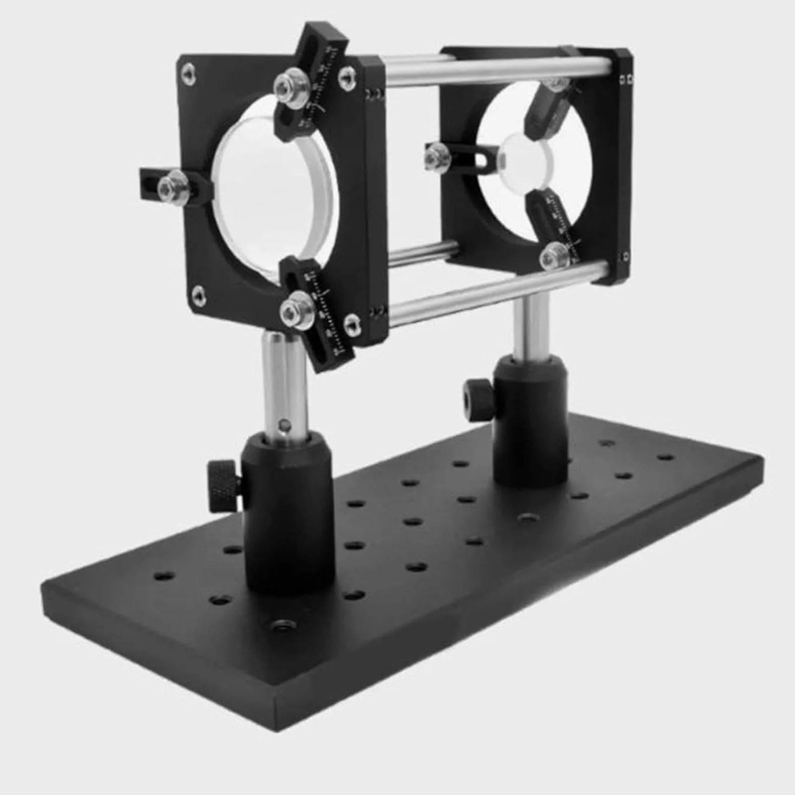 Soporte de lente coaxial, diseño de tres garras, soporte autocentrante para experimentos ópticos, diámetro variable de 0 a 40 mm