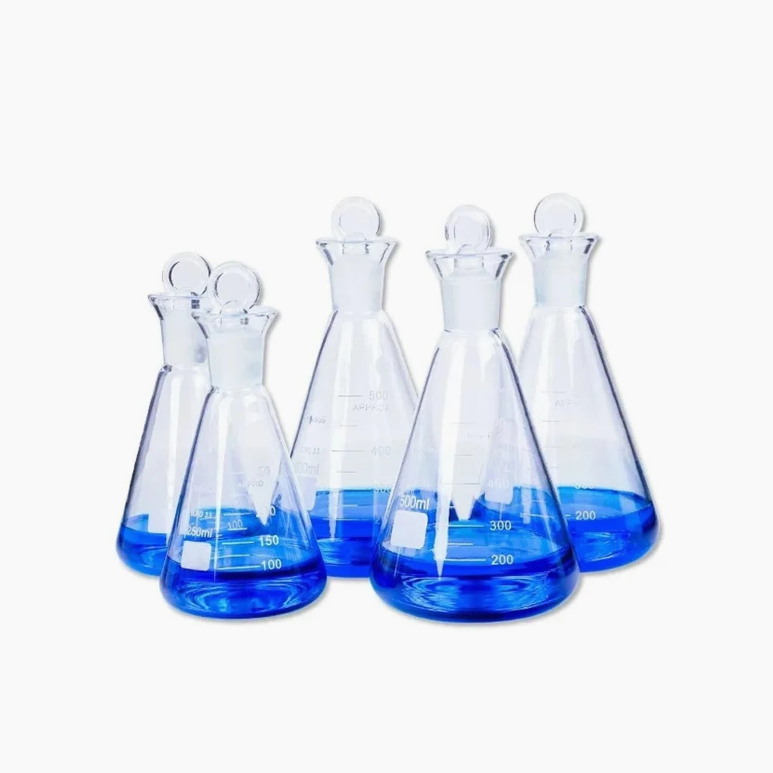 1 Uds. Matraz volumétrico transparente, matraz Triangular de vidrio de borosilicato alto(500ml Joint 24)