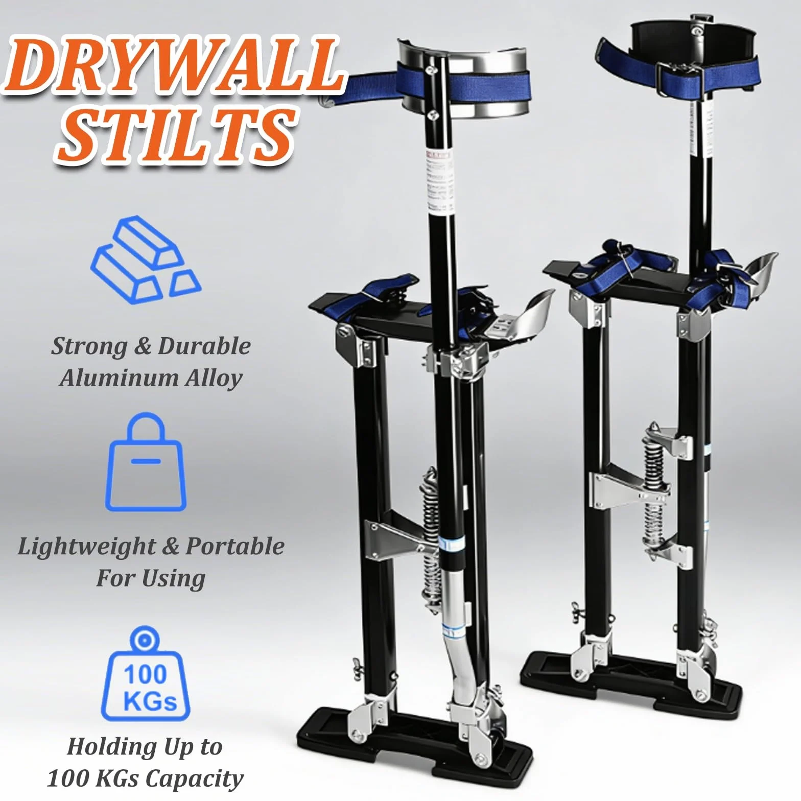 Zancos de Trabajo Herramienta Aluminio Ajustable en Altura 15 a 23 Pulgadas Zancos Artesanos livianos Pintores Caminar Pintura Grabar Constructores de Techos Lugares Altos(15"-23"(42-58CM))