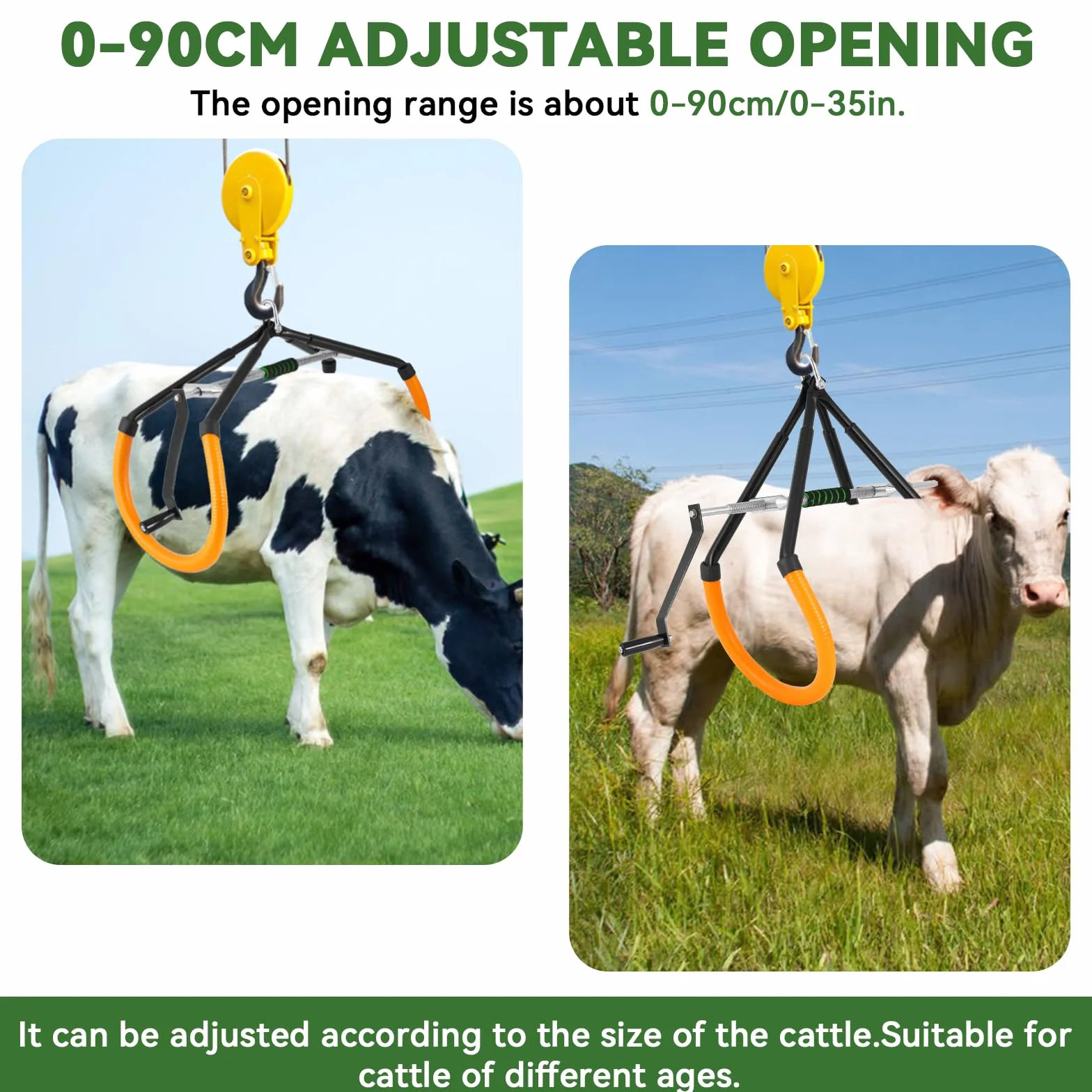YUCHENGTECH Elevador de Cadera para Vacas 1000 kg Dispositivo para Ayudar a Levantar Vacas Herramienta de Elevación de Vacas para Partos Obstétricos, Ordeño, Partos y Vacas Cojas