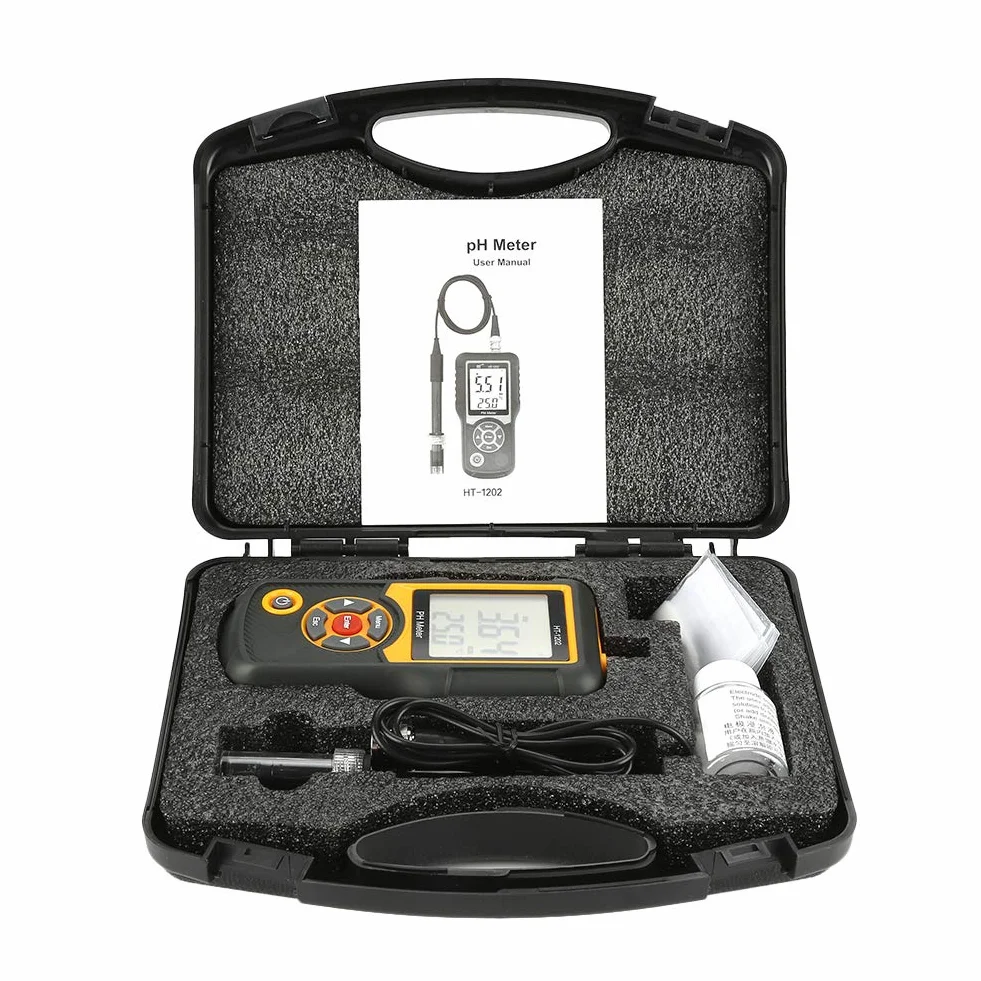 Probador de PH mV Digital, HT-1202 Medidor de pH de calidad de agua Probador de Agua 0~14PH, -415~415mV