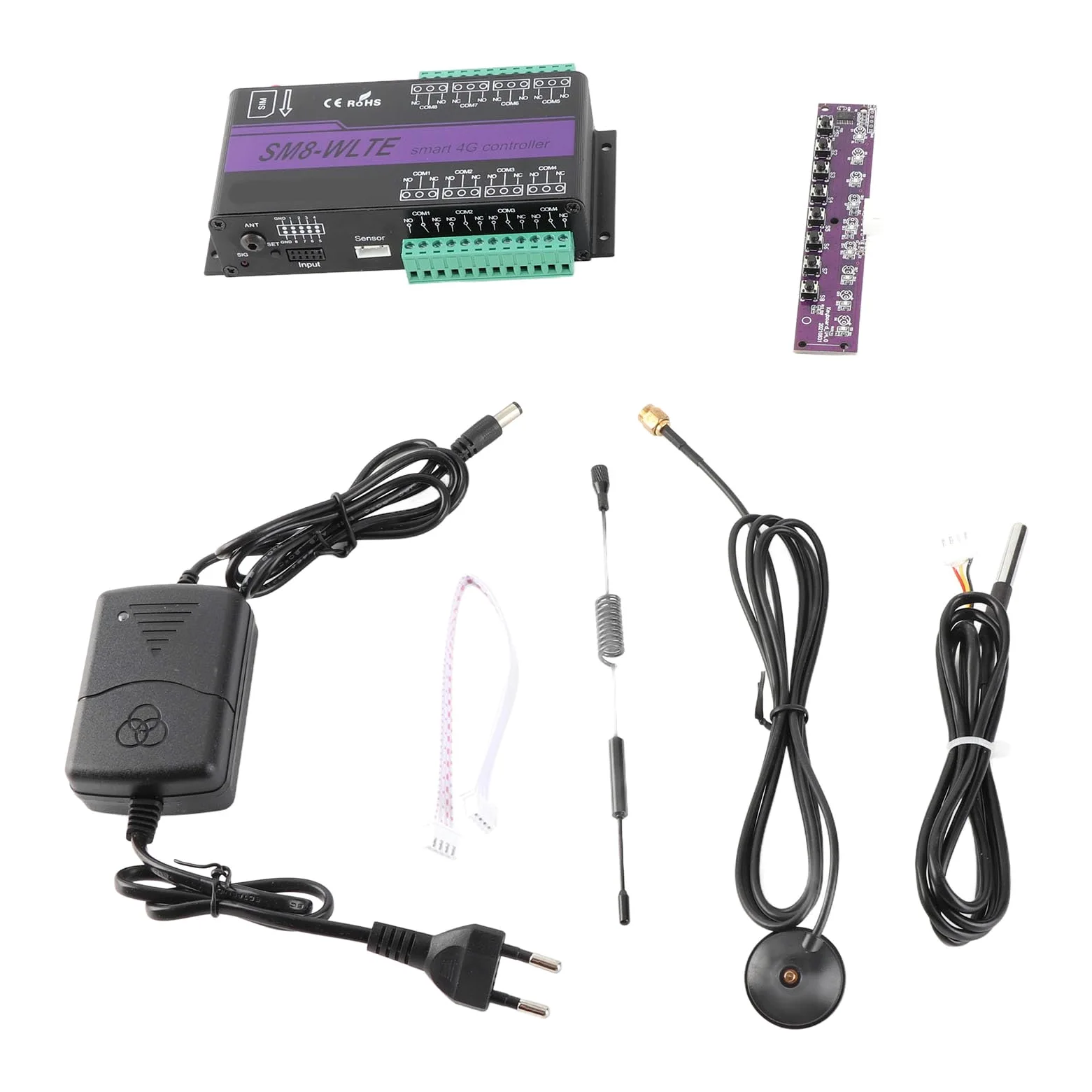 Fdit Controlador de Puerta GSM 4G, Interruptor Remoto por SMS con Sensor de Temperatura y Humedad, para Control de relé Industrial
