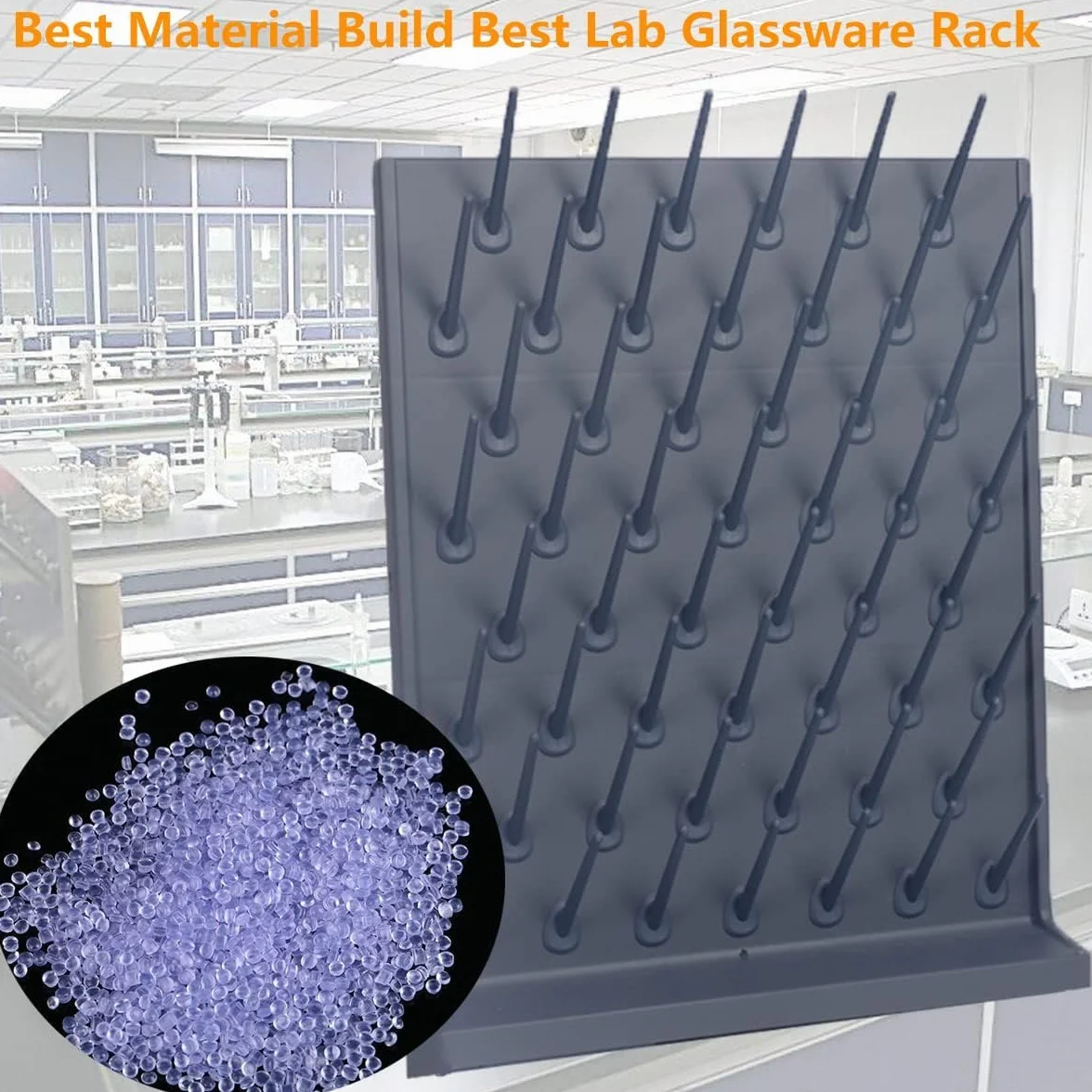 Estante Secado Laboratorio 52 Clavijas, Estante CristaleríA Laboratorio Rejilla Secado CristaleríA Material PP, Clavijas Desmontables Independientes/Montaje en Pared Rejilla Secado