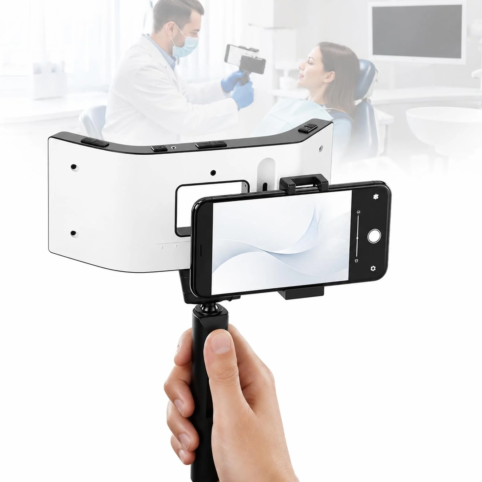Lámpara LED dental fotografía 32000 lx 5 niveles brillo ajustable relleno bucal