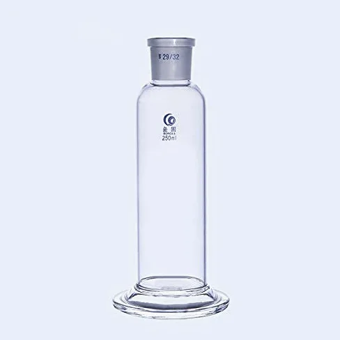 Botella de lavado de gas de vidrio de laboratorio de 250 ml, trampa de vacío con dos tubos curvados, junta 29/32, botella de vidrio de borosilicato para kit de cristalería de laboratorio de química