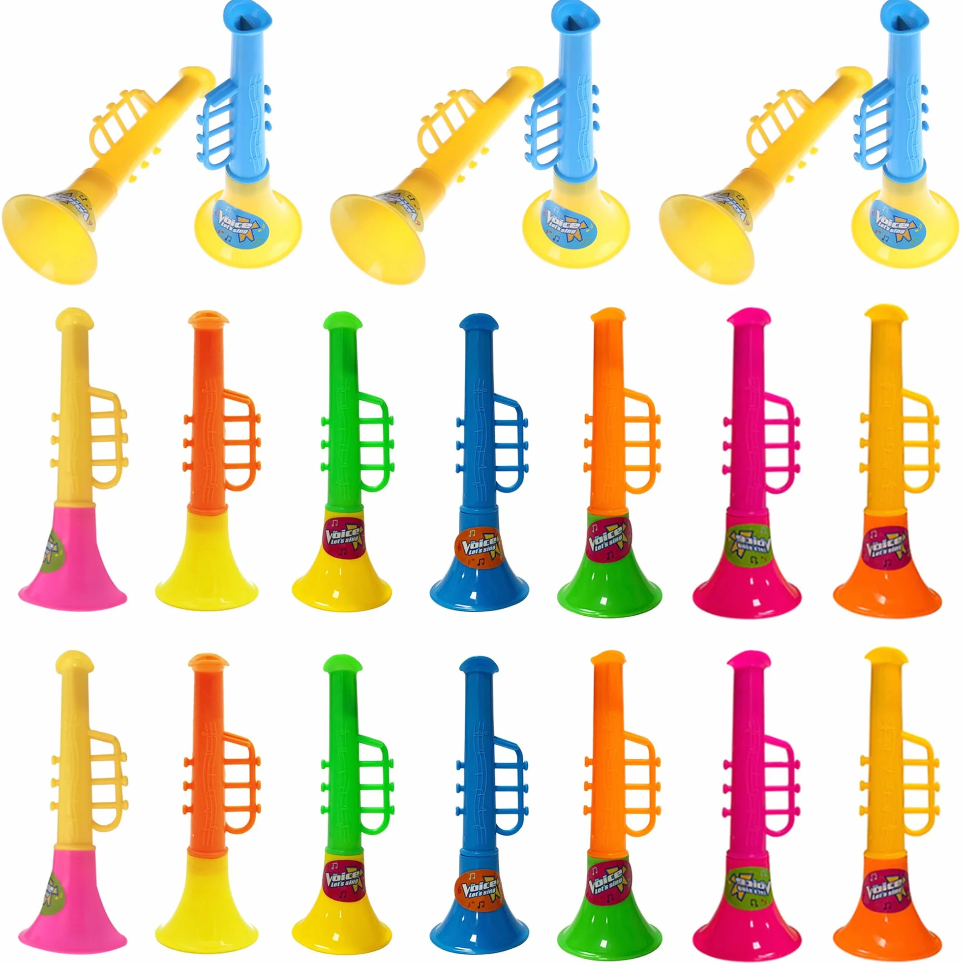 Tocando Mini Trompeta Cuerno Vuvuzela Plástico Niños Accesorios Fiesta Cumpleaños 20 Pcs