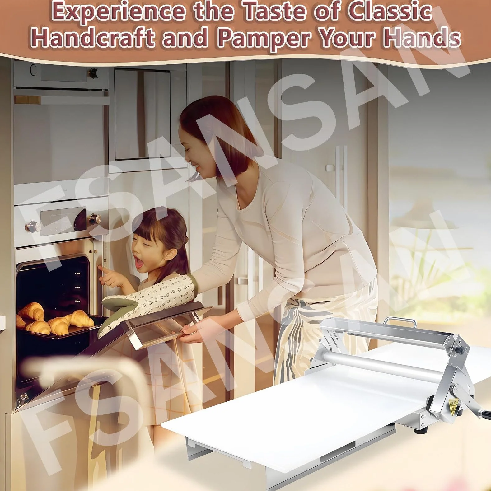 Laminadora De Masa Comercial, Laminadora Reversible De Hojaldre Y Fondant, Laminadora Manual, Grosor Ajustable De 0 a 25 Mm, Laminadora Plegable para Panaderías Y Repostería,Model400