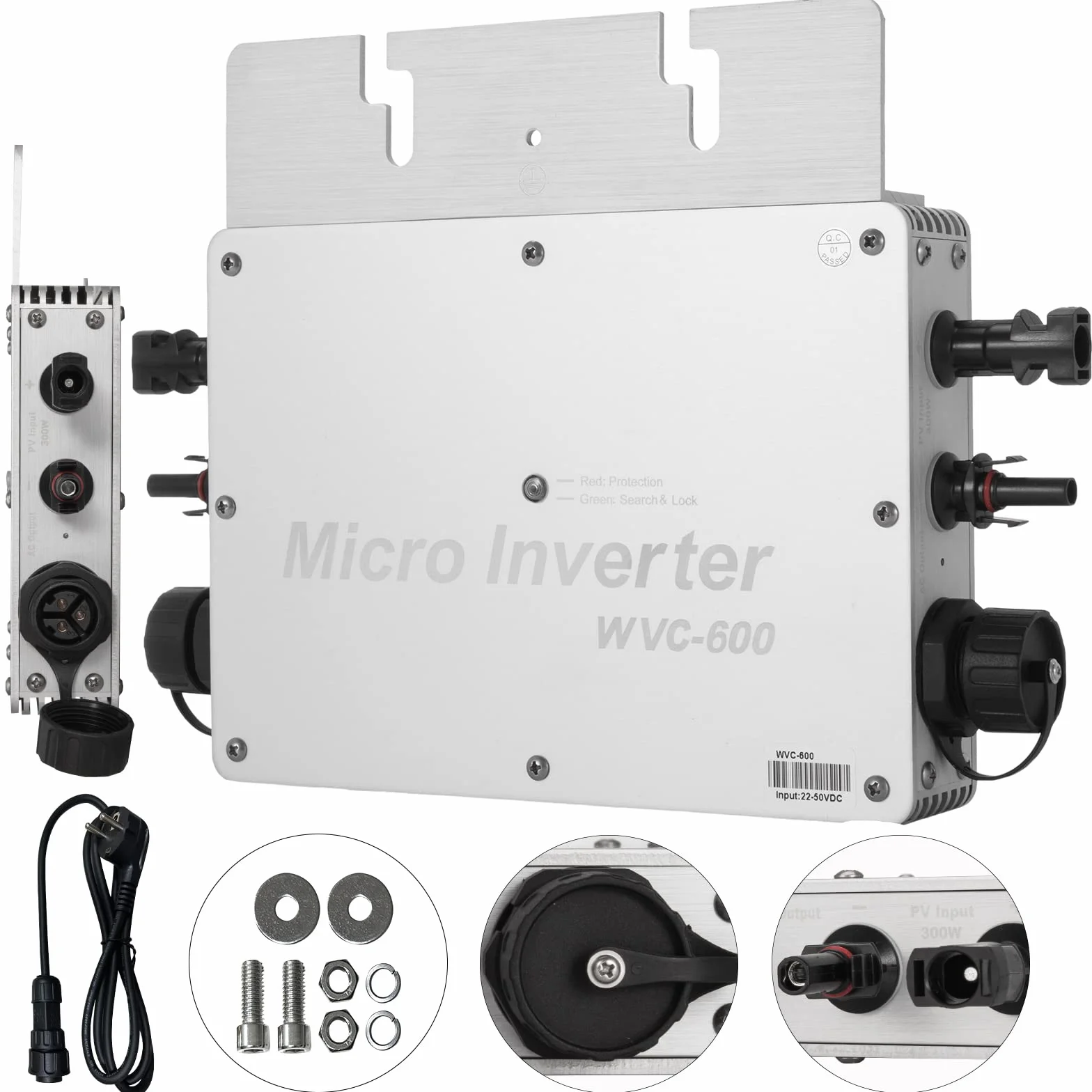Mophorn Convertidor de Onda Sinusoidal Pura DC a AC 220 V, Convertidor de Voltaje con Conmutación a La Red 40 A, Inversor de Onda Sinusoidal Pura de 600 W, Aparato Eléctrico IP65 con Tecnología MPPT