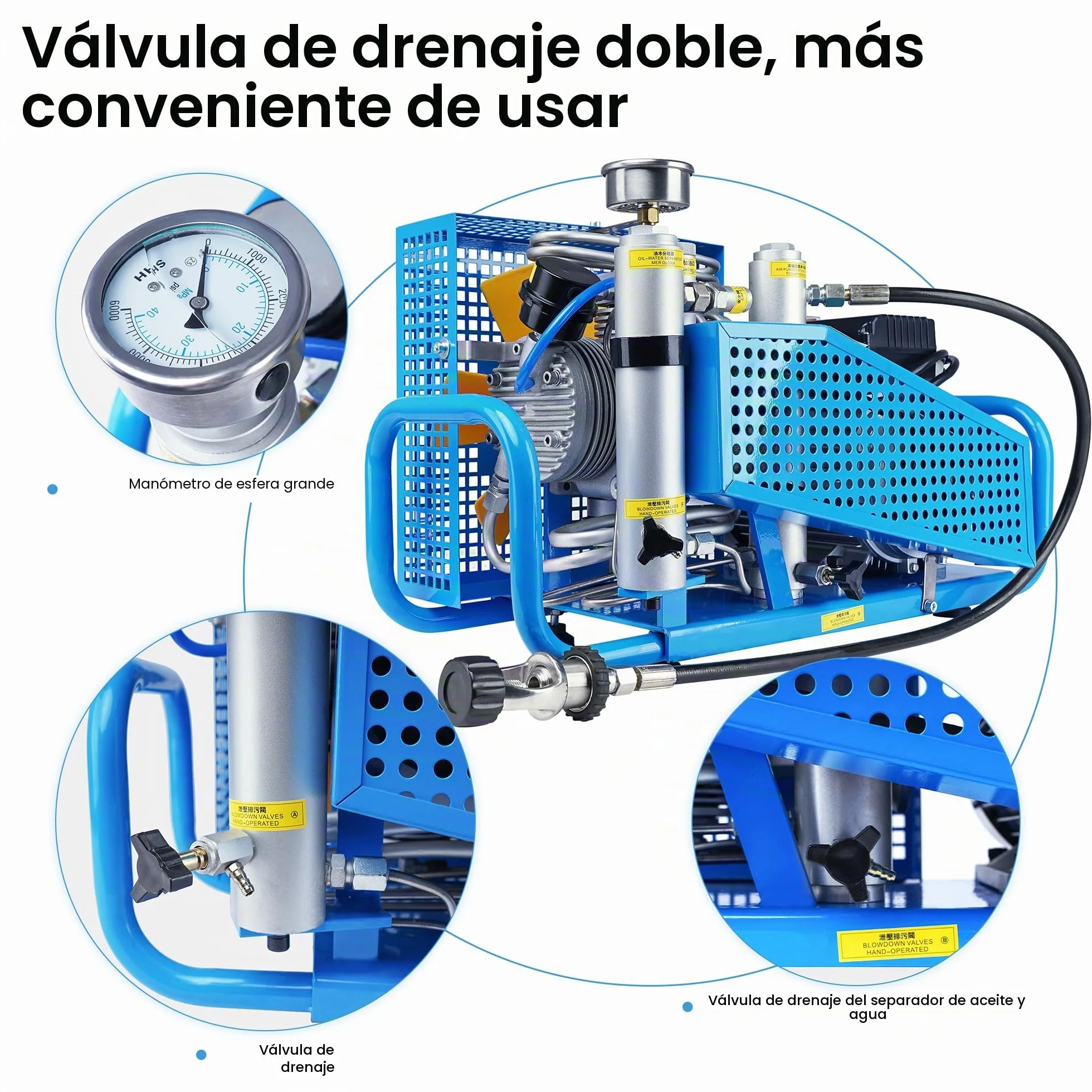 TUXING 300bar compresor de buceo PCP con parada automática para snorkeling paintball
